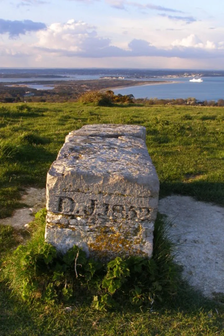 An image depicting the trail East Hill and Ballard Down via Purbeck Way and its surrounding area.