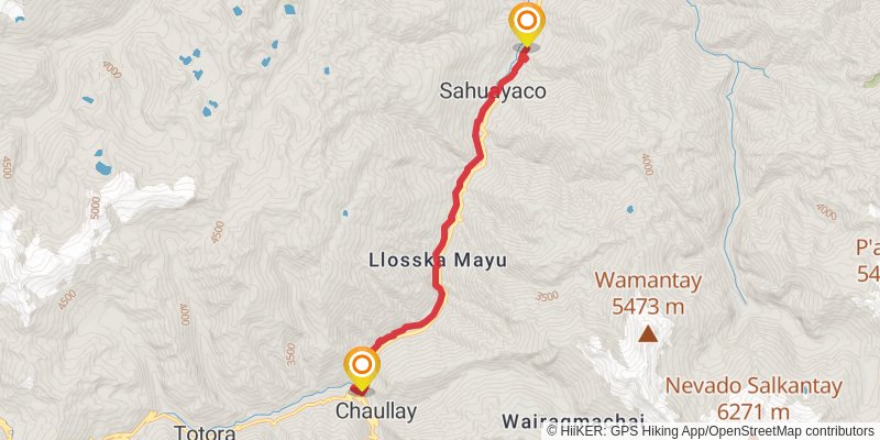 Salkantay Trek stage 4 Map