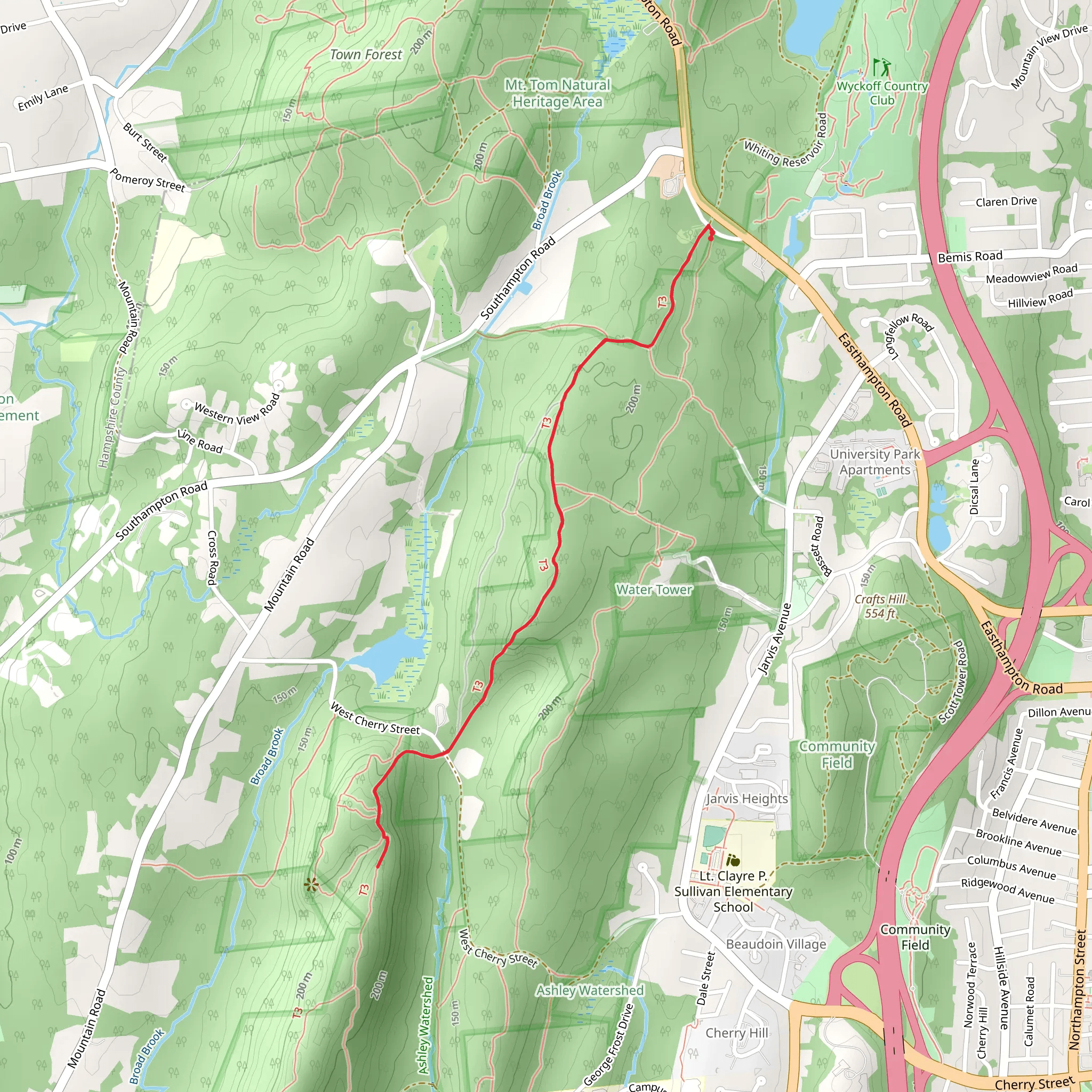 Cherry Brook from Old Easthampton Road mobile static map