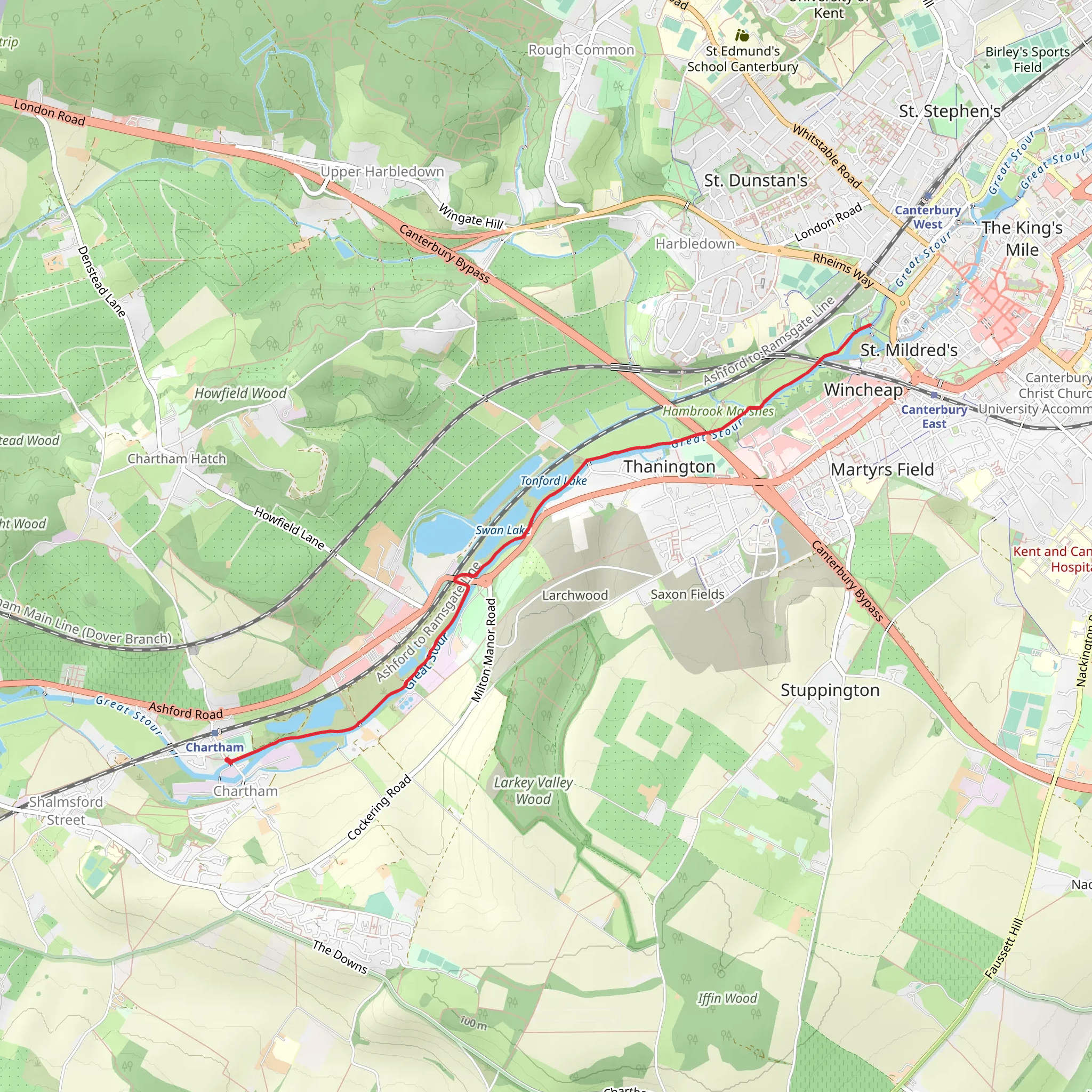 Great Stour to Bingley's Island mobile static map
