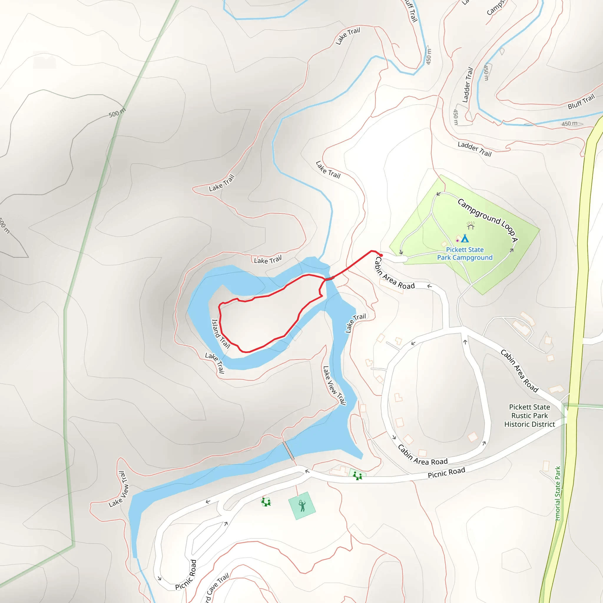 Cabin Area Road Loop mobile static map