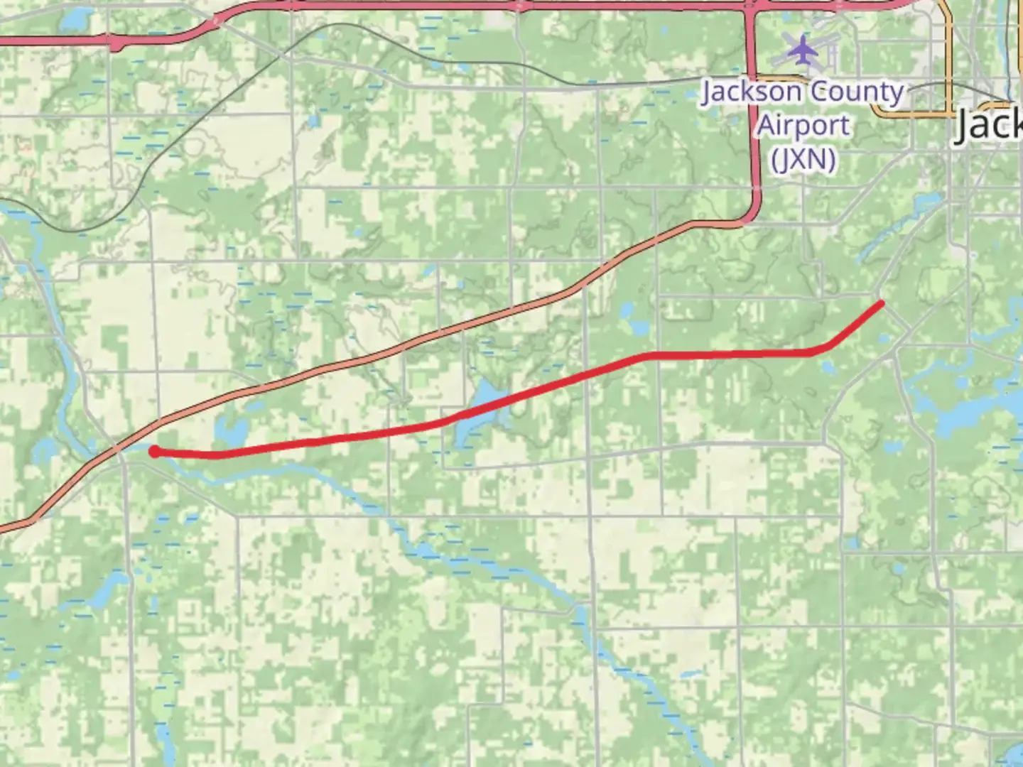 An image depicting the trail Falling Waters Trail and its surrounding area.