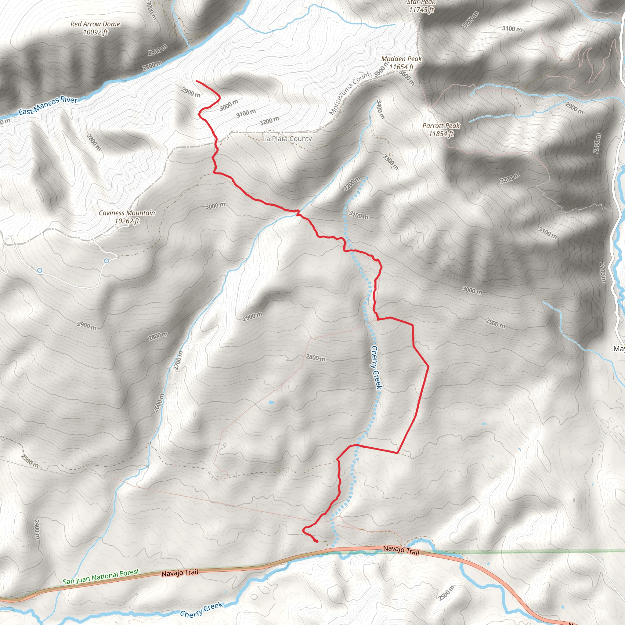Old Gold Run Trail via Starvation Creek mobile static map