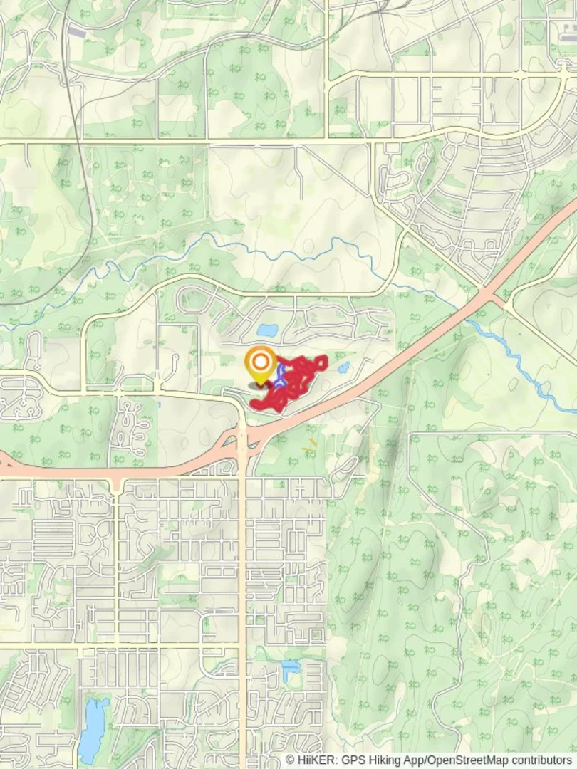An image depicting the trail Powell's Path, Beardsley's Bends and Heritage Vista Loop and its surrounding area.