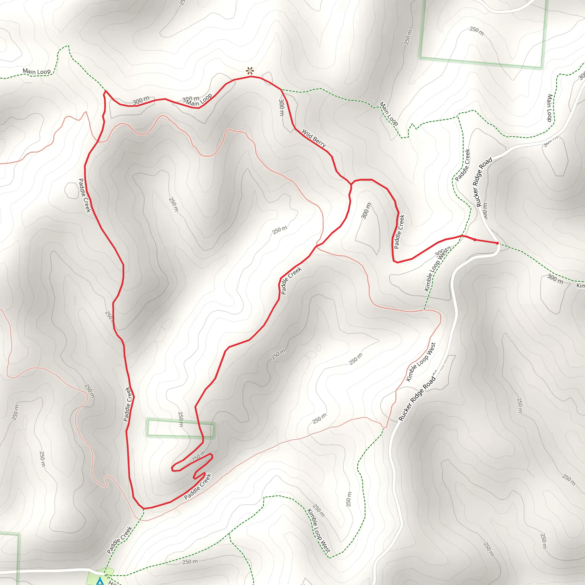 Paddle Creek Loop via Kimble Loop Trail mobile static map