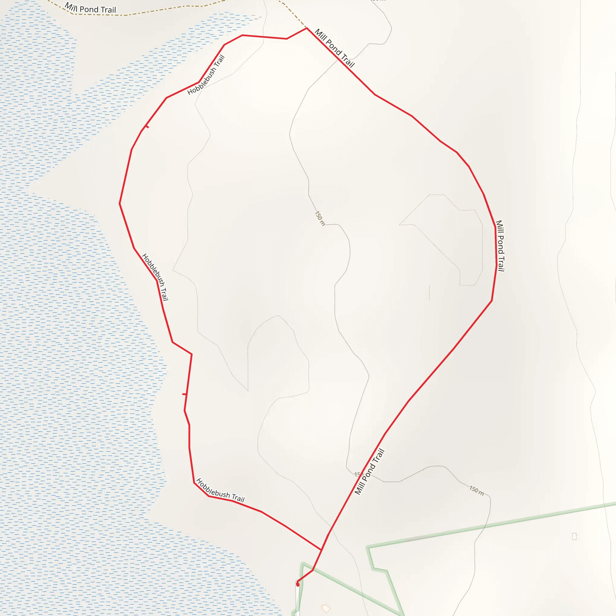 Hobblebush Trail and Mill Pond Trail Loop mobile static map