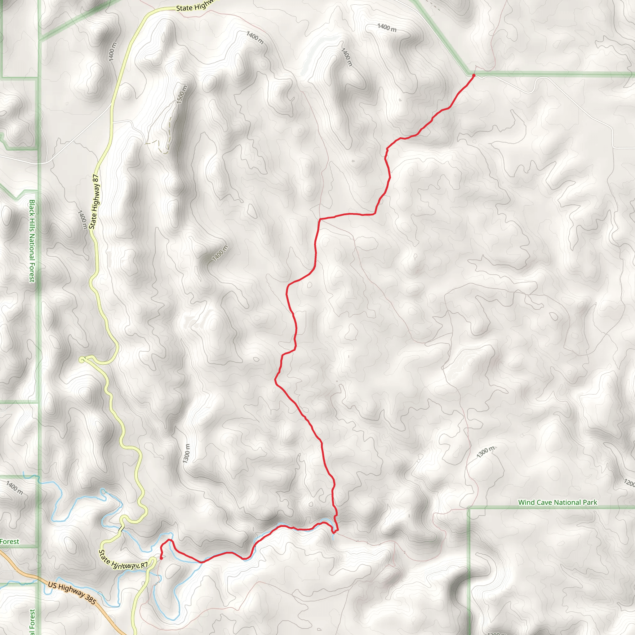 Centennial Trail from State Road 87 mobile static map