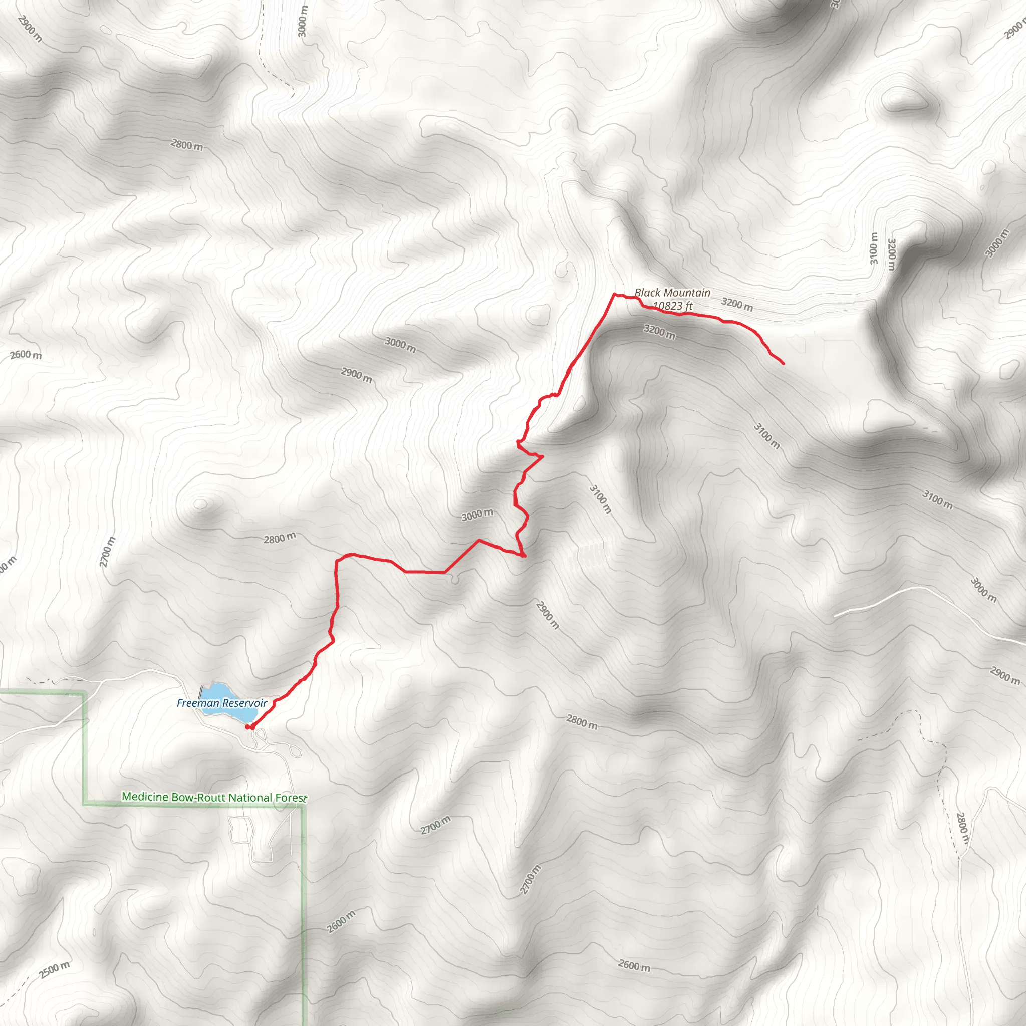 Black Mountain from Freeman Reservoir mobile static map