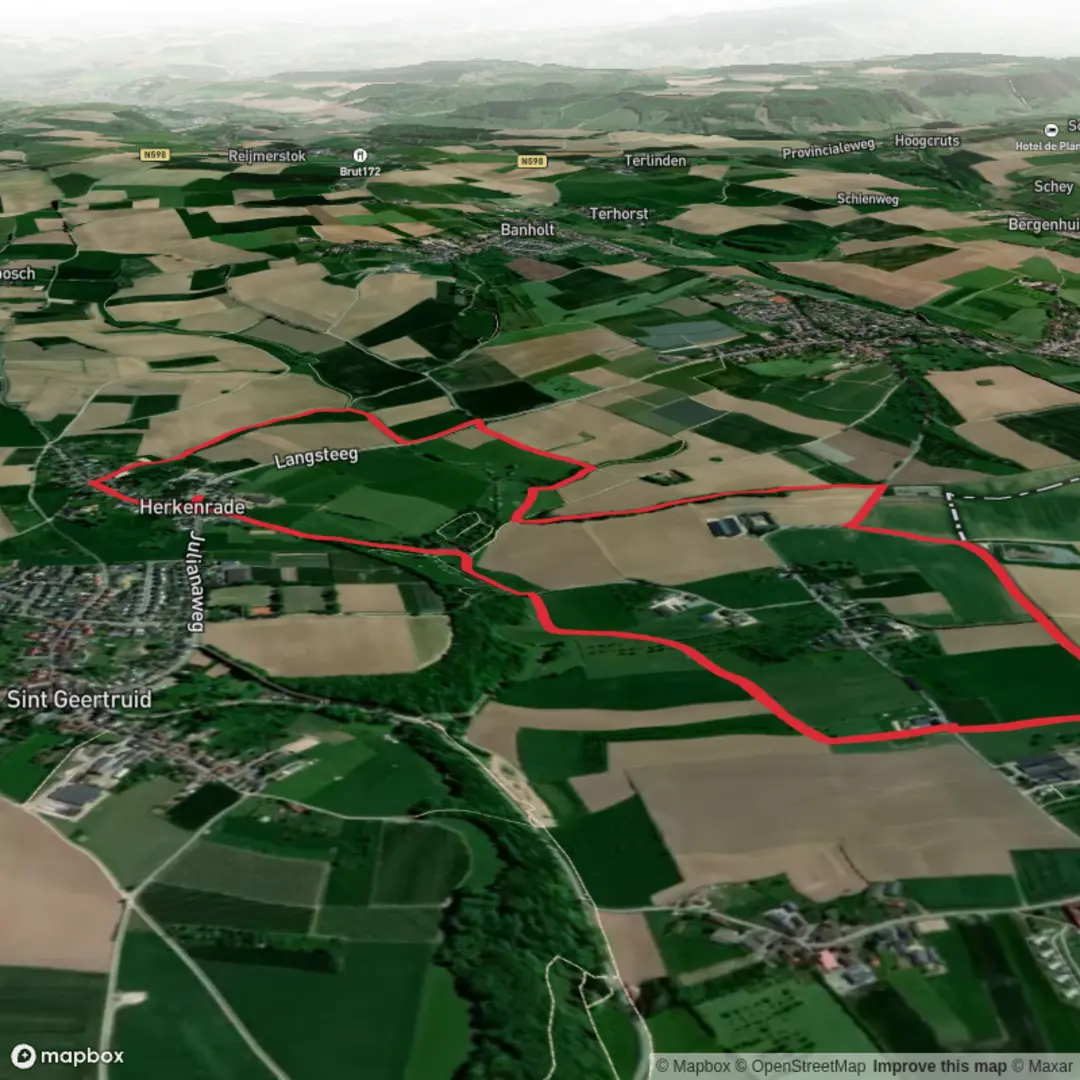 An image depicting the trail Eijsden Margraten and Kalleberg Weg and its surrounding area.
