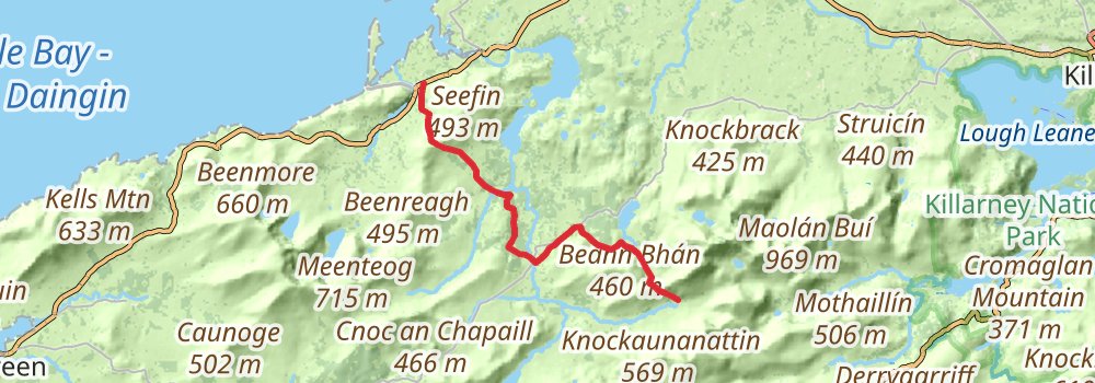 Kerry Way 9-Day Challenging Tour (Hillwalk Tours) stage 2 Map