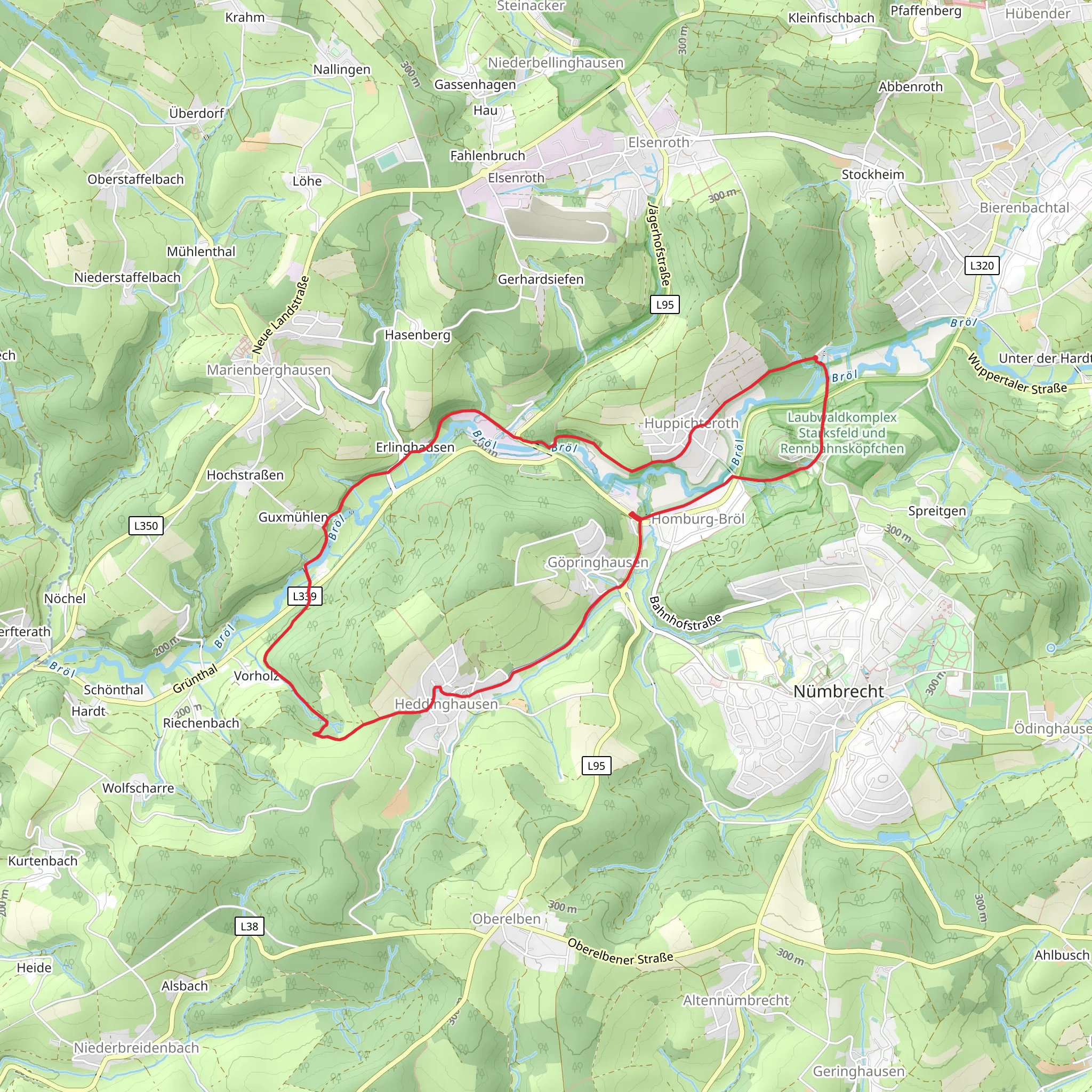 River Brol, Grunthal and Schloss Homburg Loop mobile static map