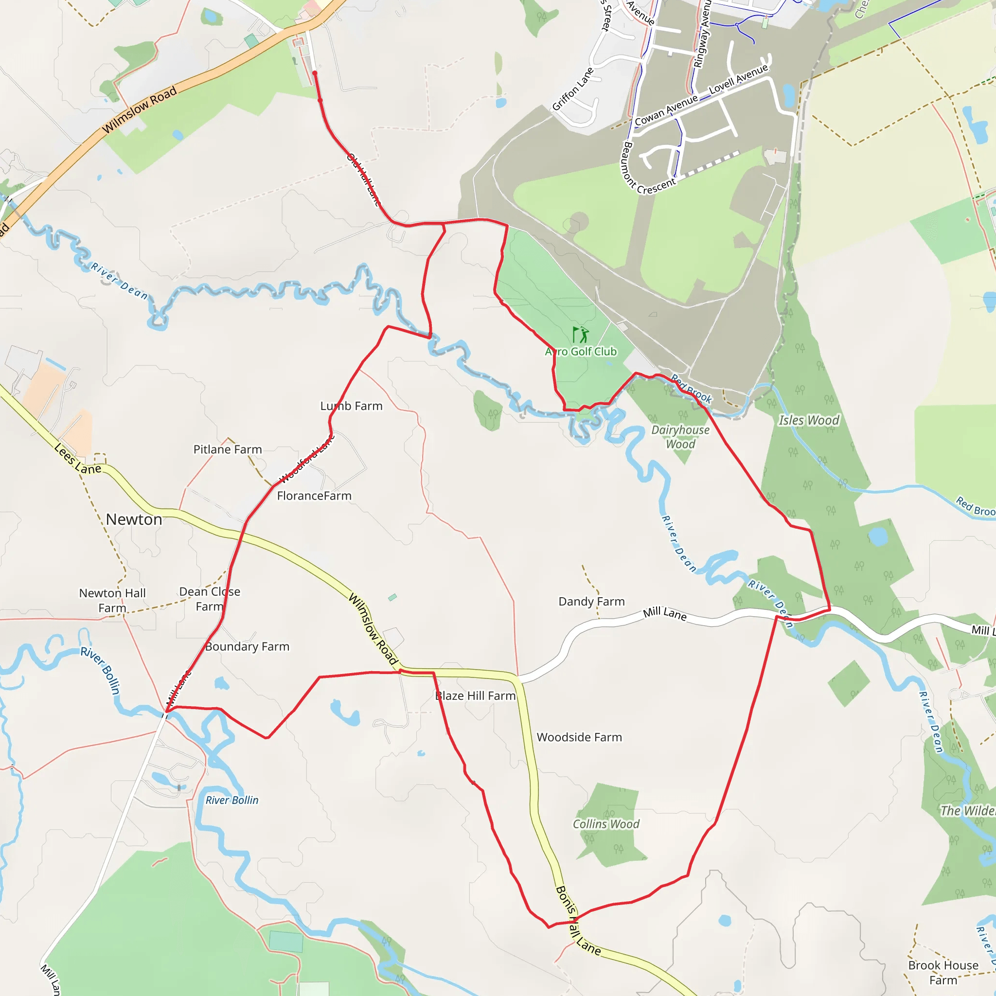 Woodford Circular Walk mobile static map
