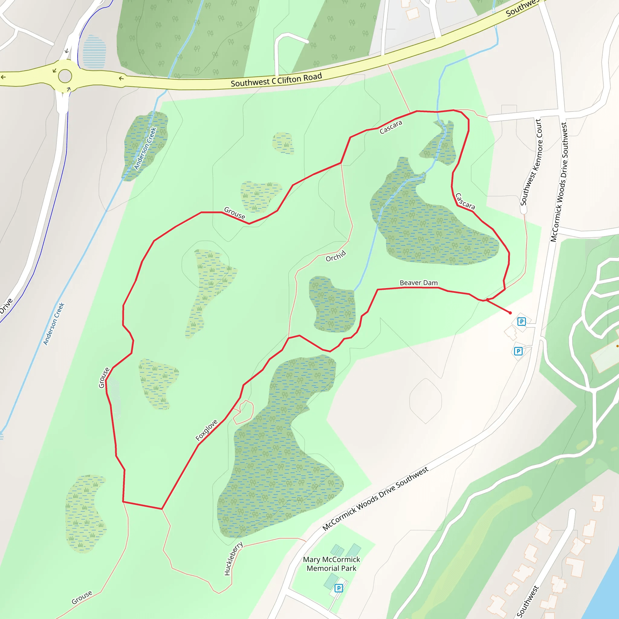 Beaver Dam and Grouse Loop mobile static map