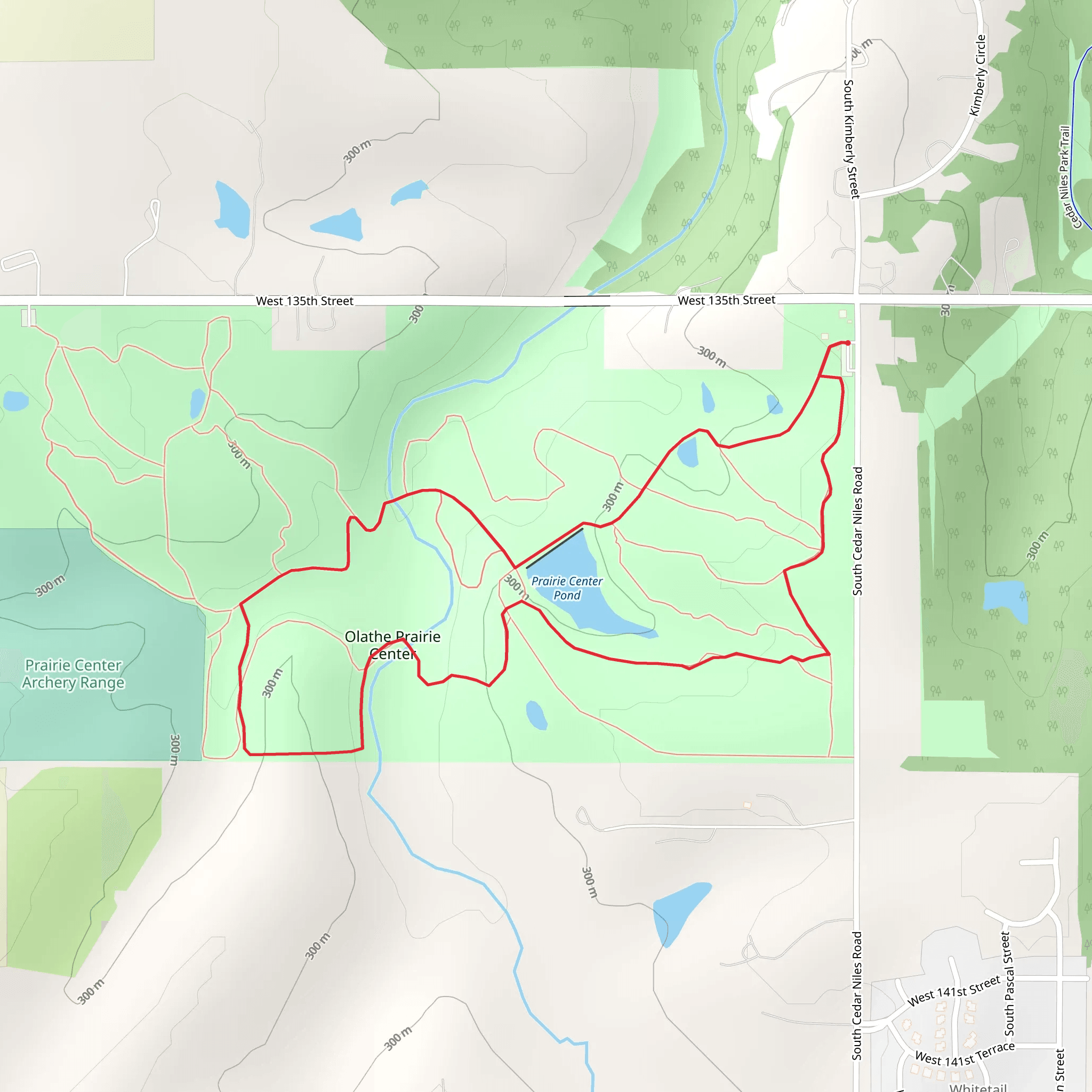 Olathe Prairie Center Loop mobile static map