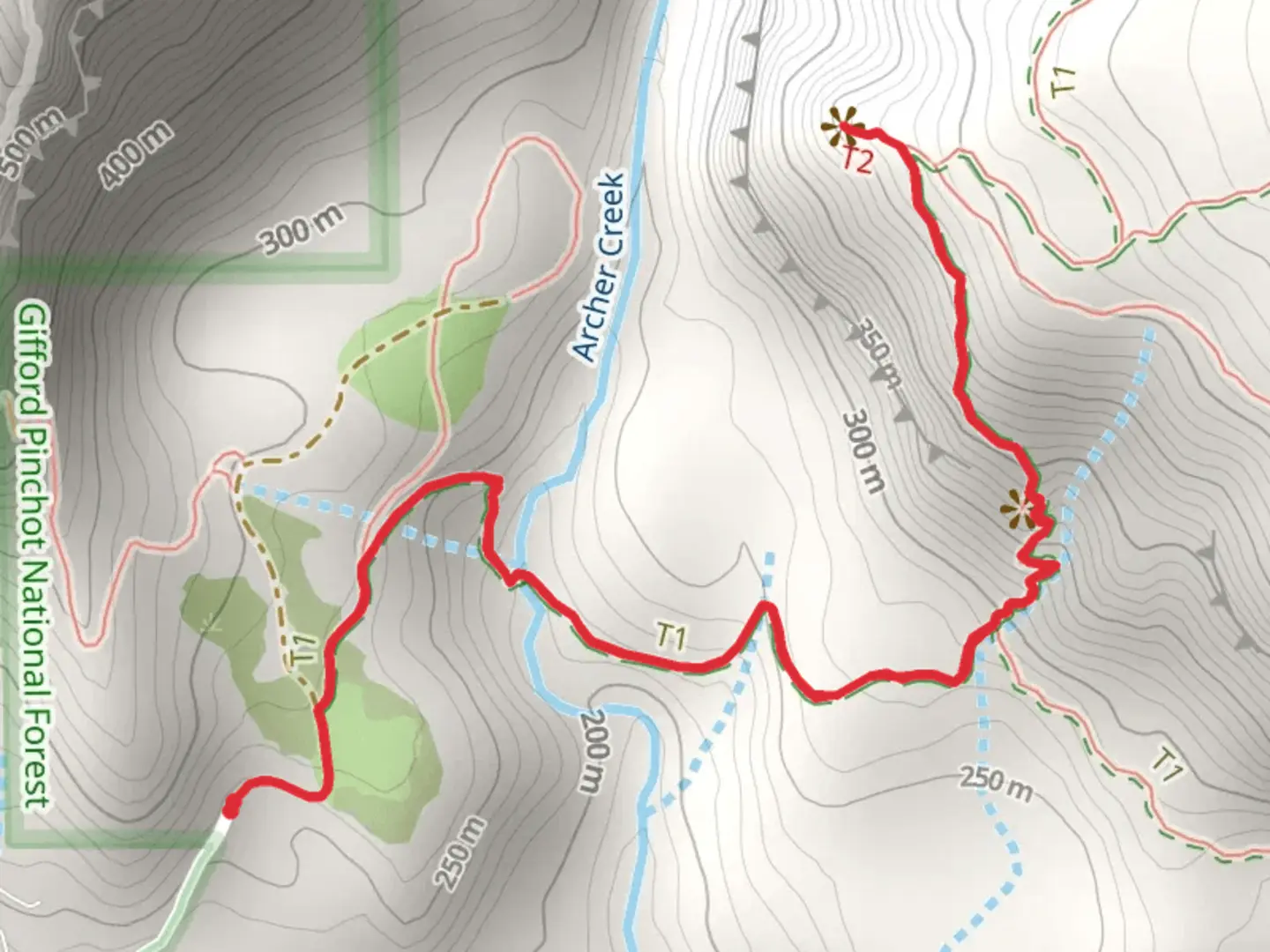 An image depicting the trail Archer Mountain Trail and its surrounding area.