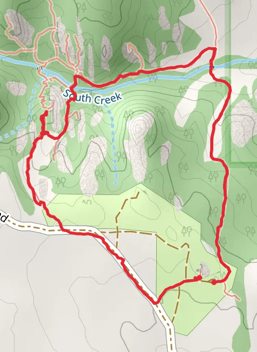 Hike on Box Top and Bumblie Wall Loop Trail mobile static map
