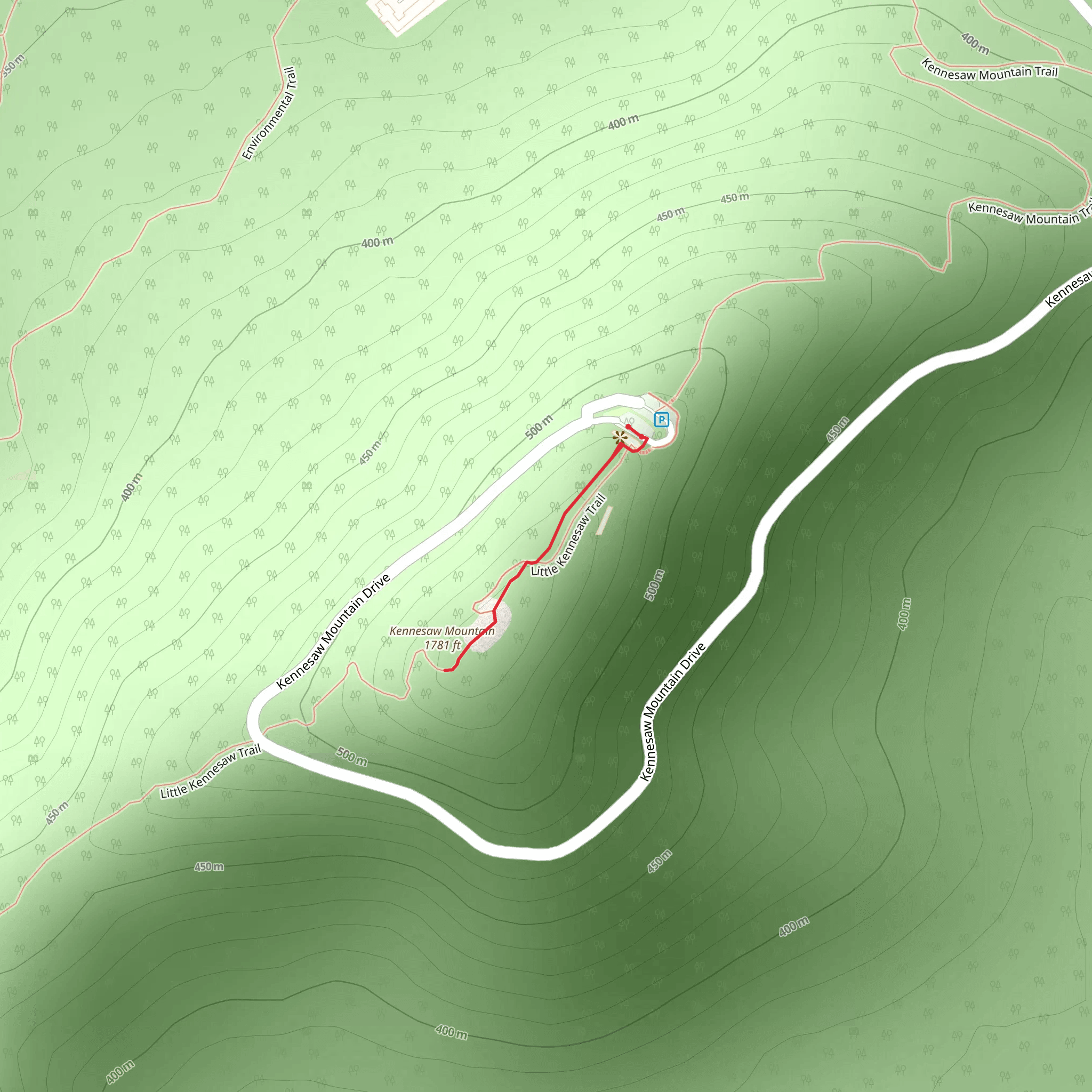 Kennesaw Mountain mobile static map