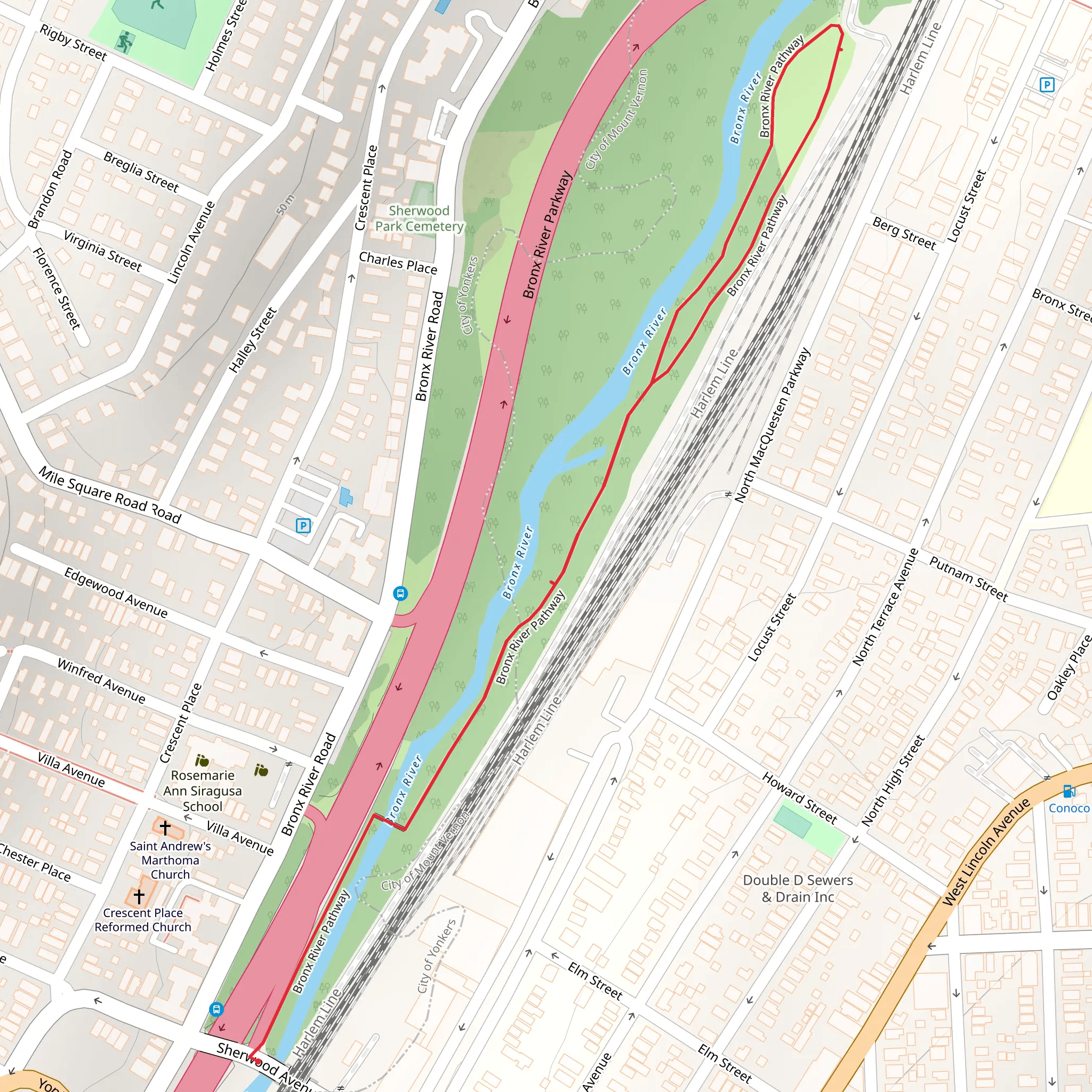 Bronx River mobile static map