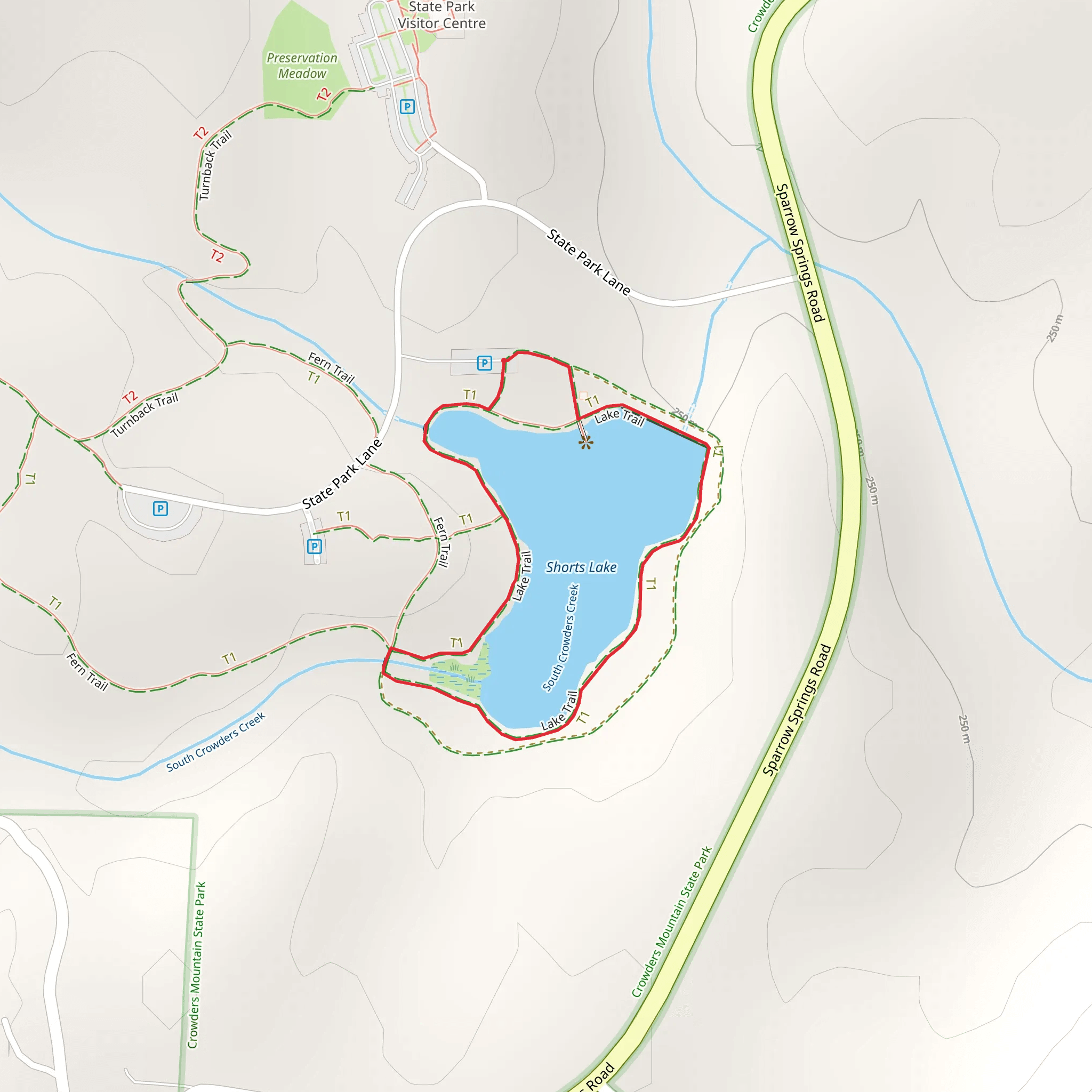 Shorts Lake Loop mobile static map