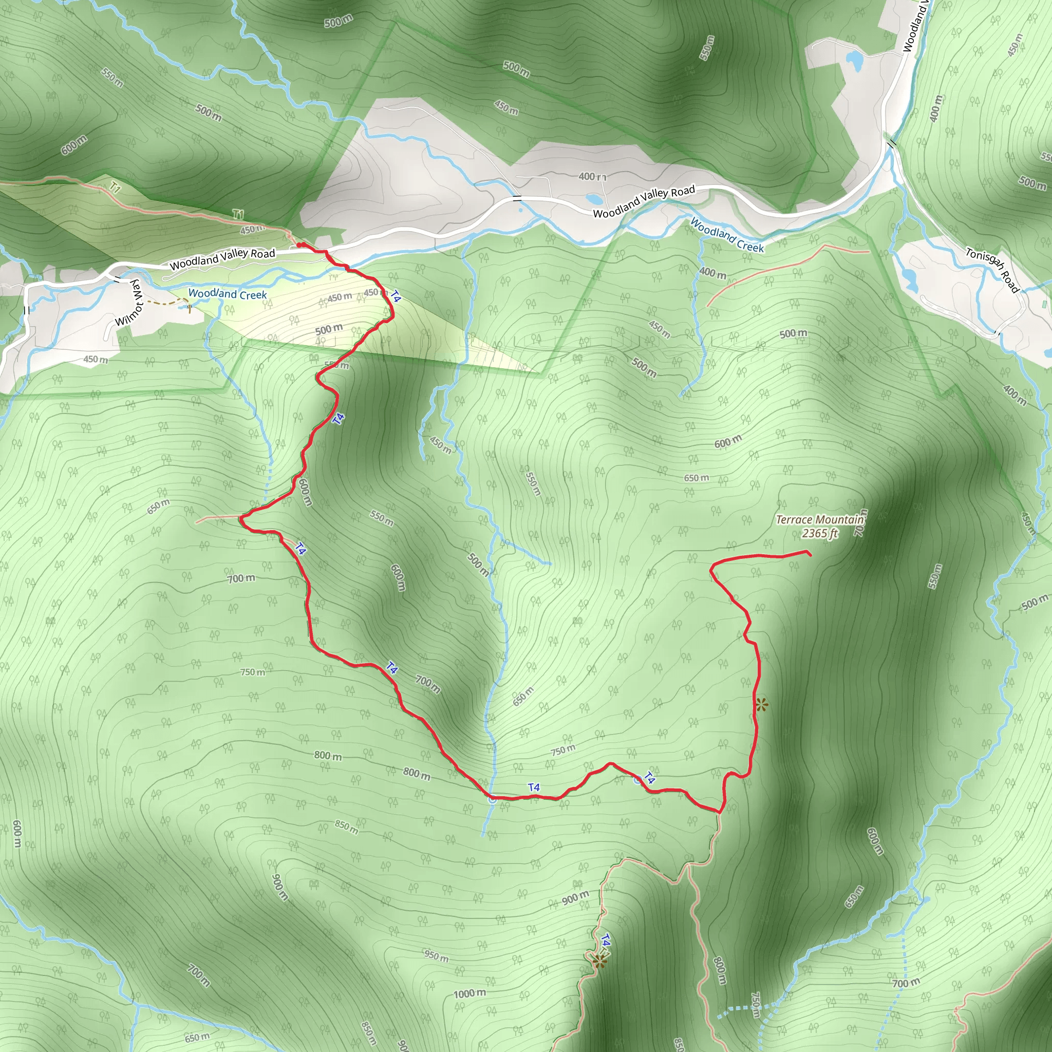 Terracce Mountain via Wittenberg - Cornell - Slide Trail mobile static map