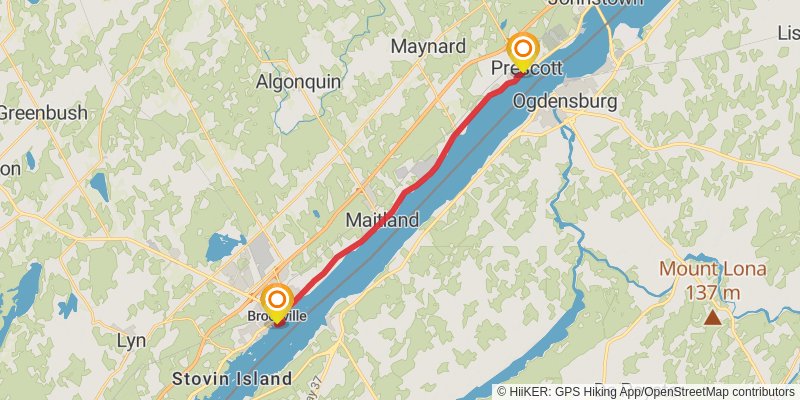 Waterfront Trail stage 7 Map