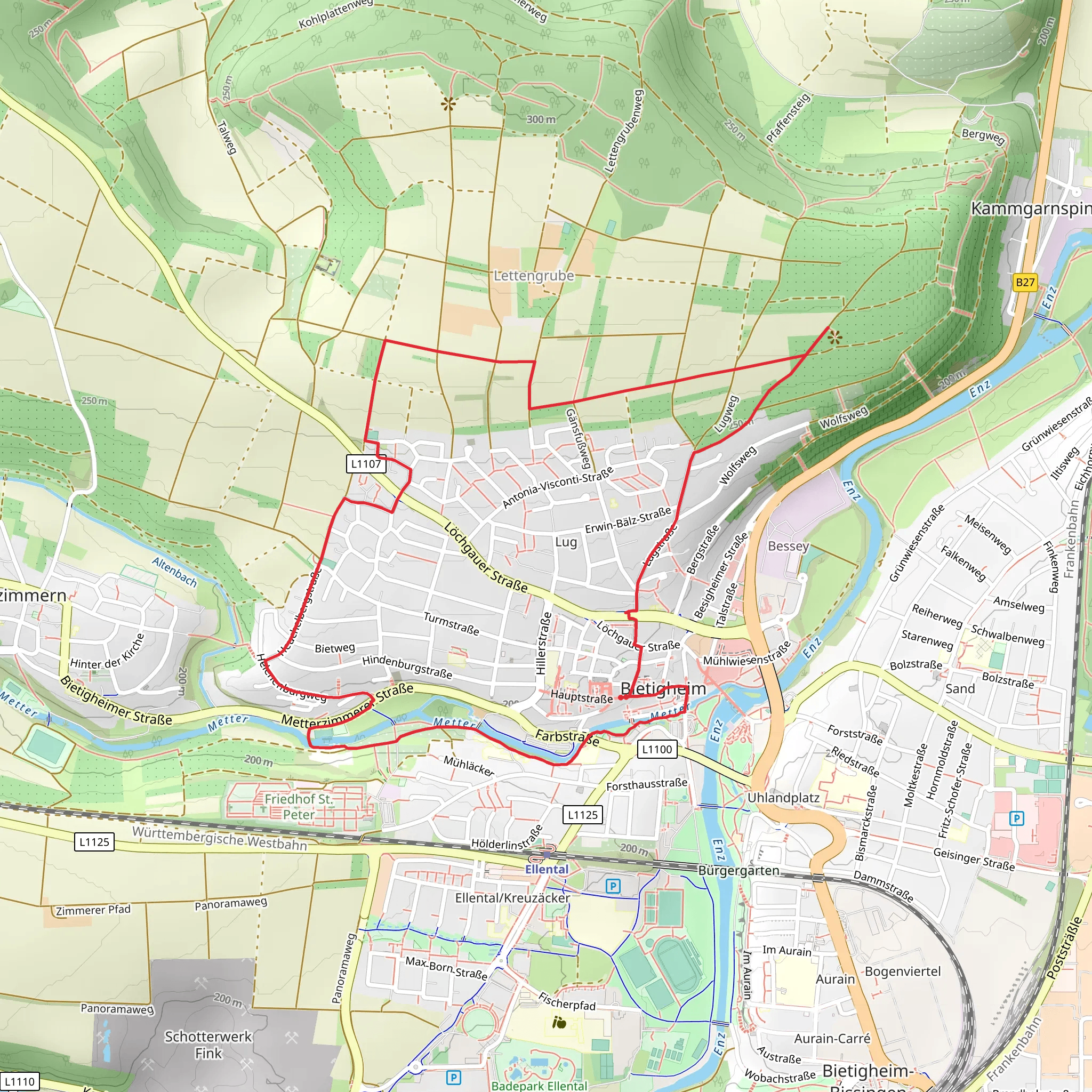 Enztal and Besen Loop mobile static map
