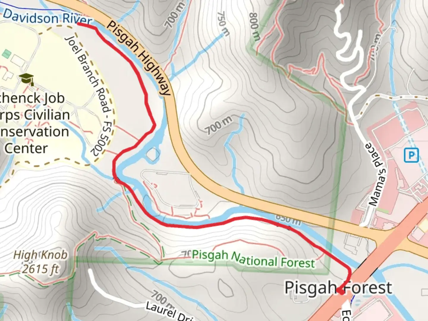An image depicting the trail Estatoe Trail and its surrounding area.