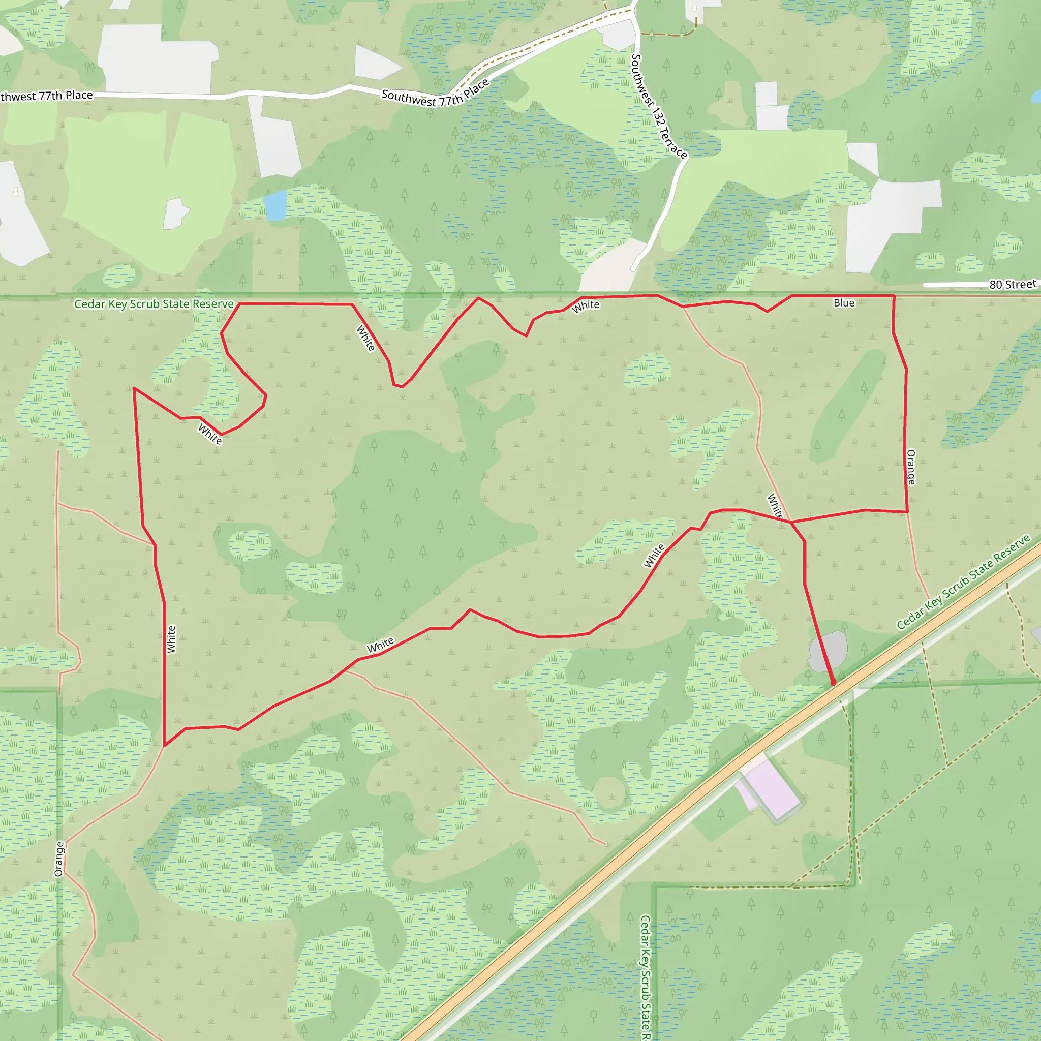White and Orange Loop mobile static map