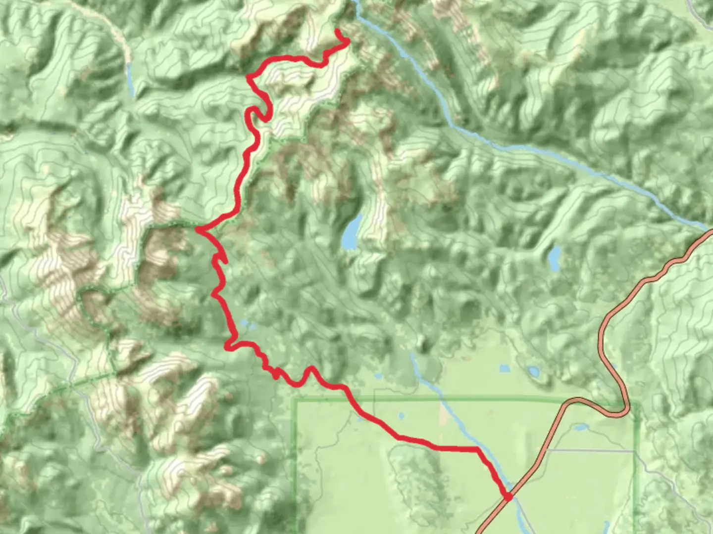 An image depicting the trail Middle Fork Swan River via CDT and its surrounding area.