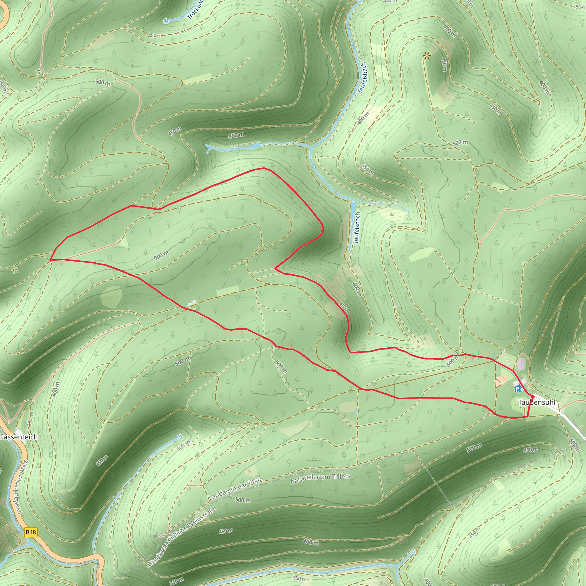 Landauer Forsthaus Taubensuhl Loop mobile static map