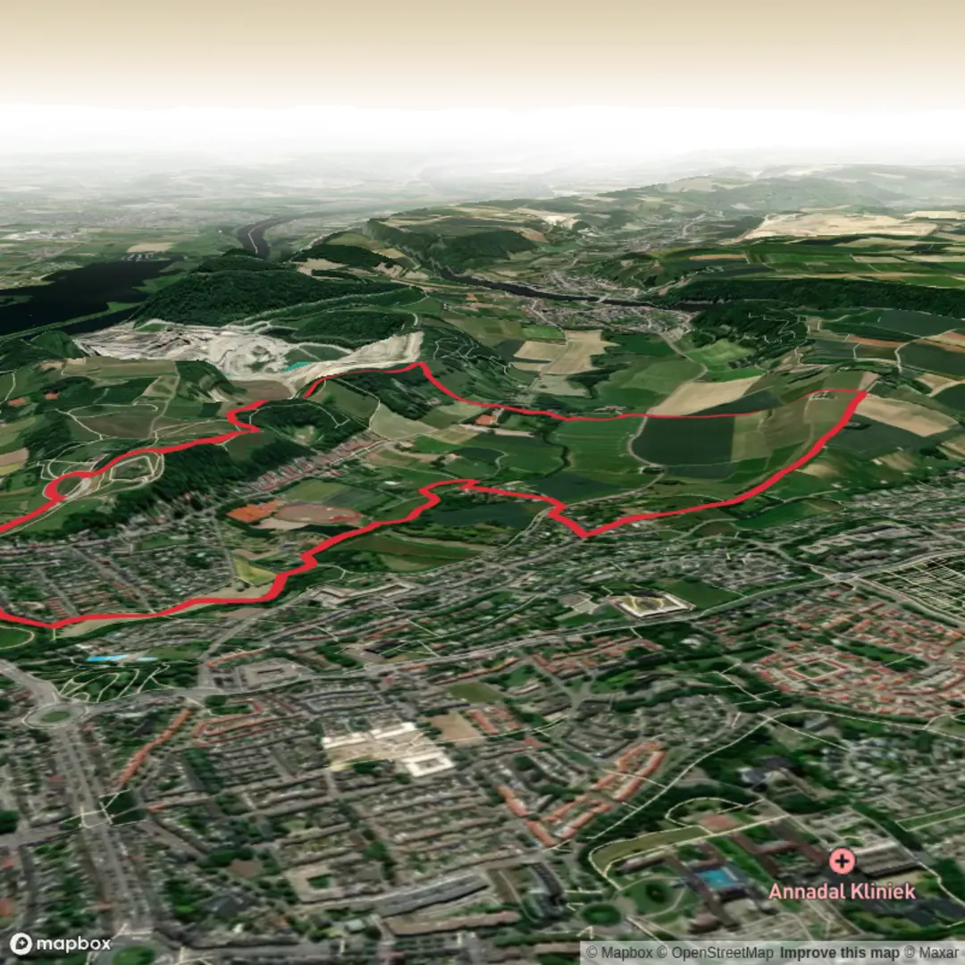 An image depicting the trail Sint Peter Blauwe Ruit and Meesenbroek Weg and its surrounding area.