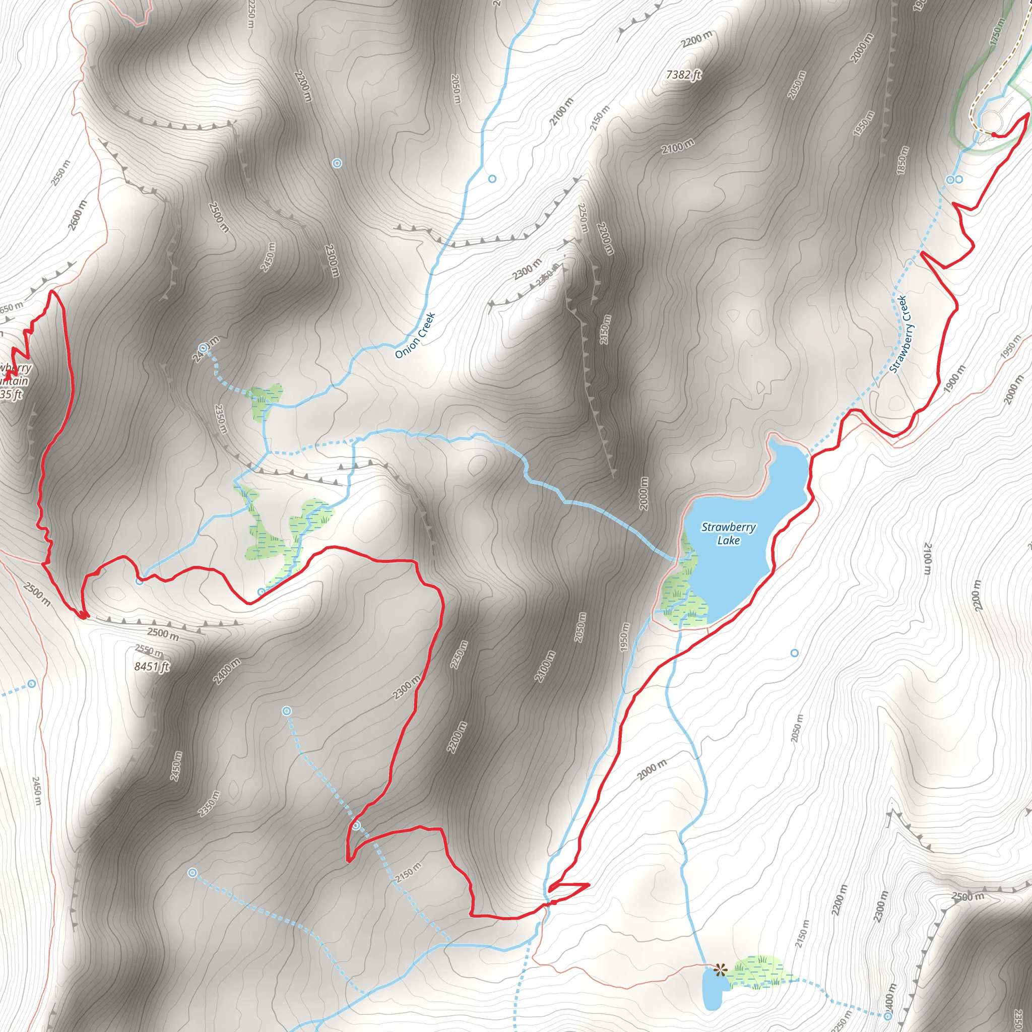 Strawberry Lake and Mountain Trail mobile static map