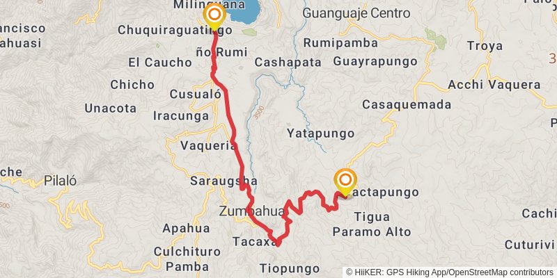 Quilotoa Loop stage 8 Map
