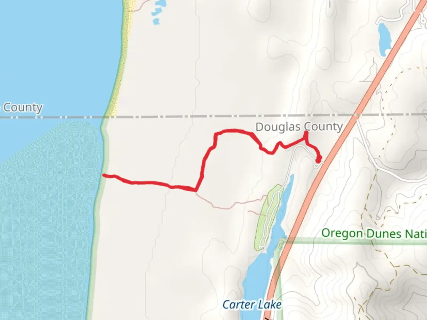 An image depicting the trail Taylor Dune - West and its surrounding area.