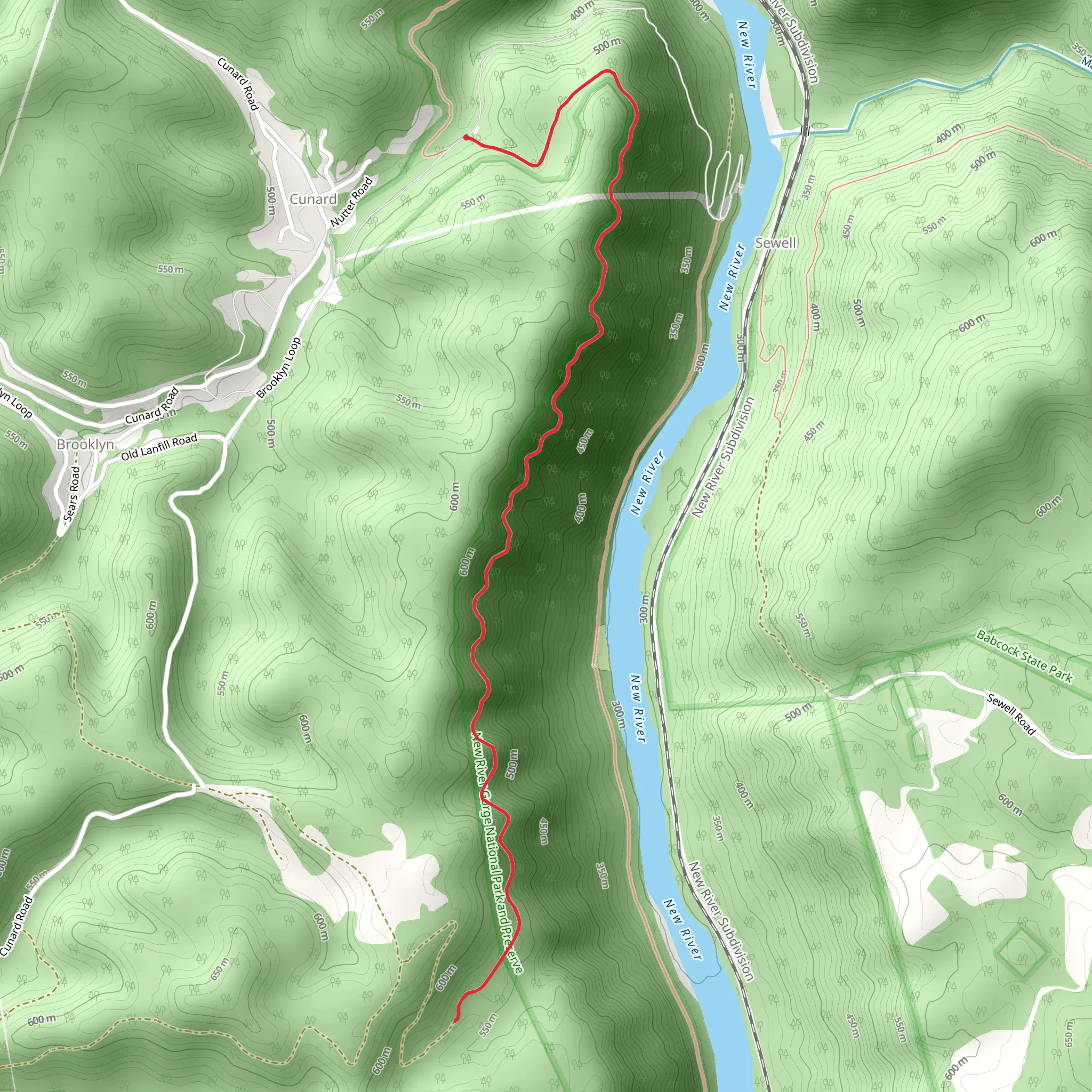 Brooklyn Mine Trail mobile static map