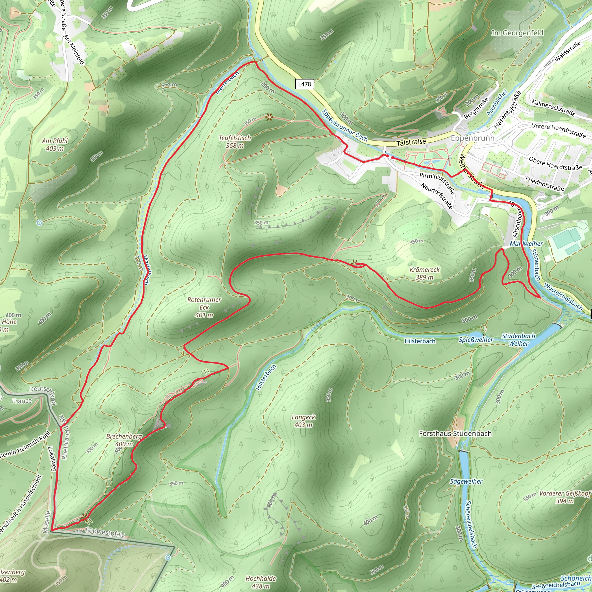 Hohler Felsen, Altschlossfelsen and Himmelsblick Loop via Altschlopfad mobile static map