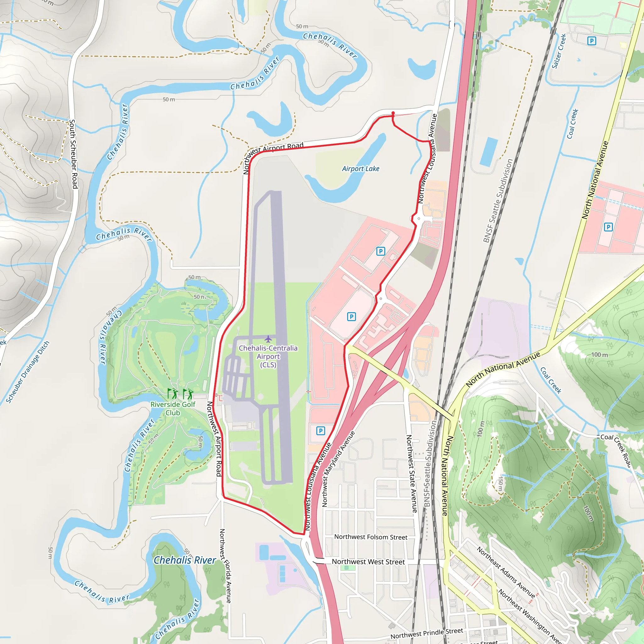 Airport Levee Trail mobile static map