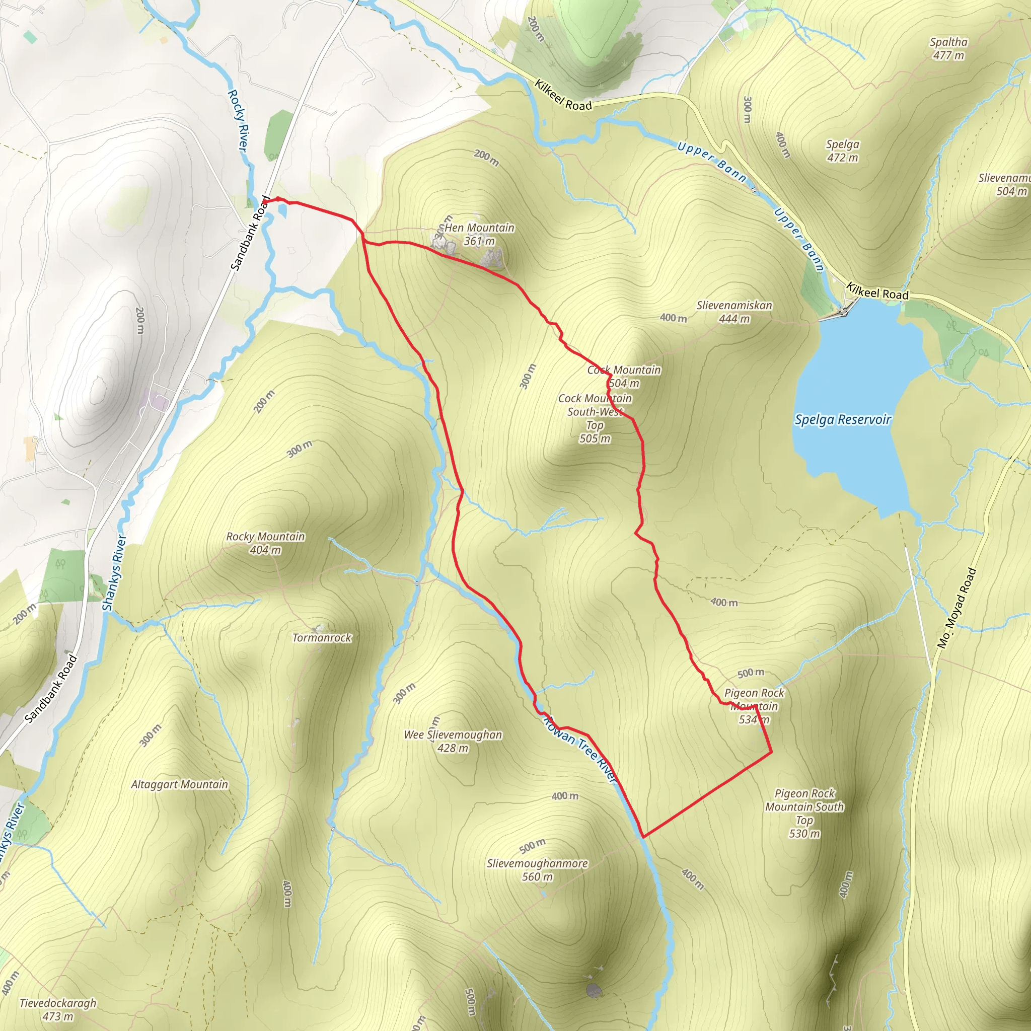 Hen - Cock and Pigeon Rock mobile static map