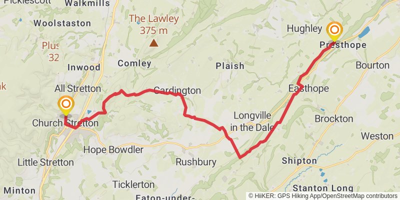 Shropshire Hills Loop stage 8 Map