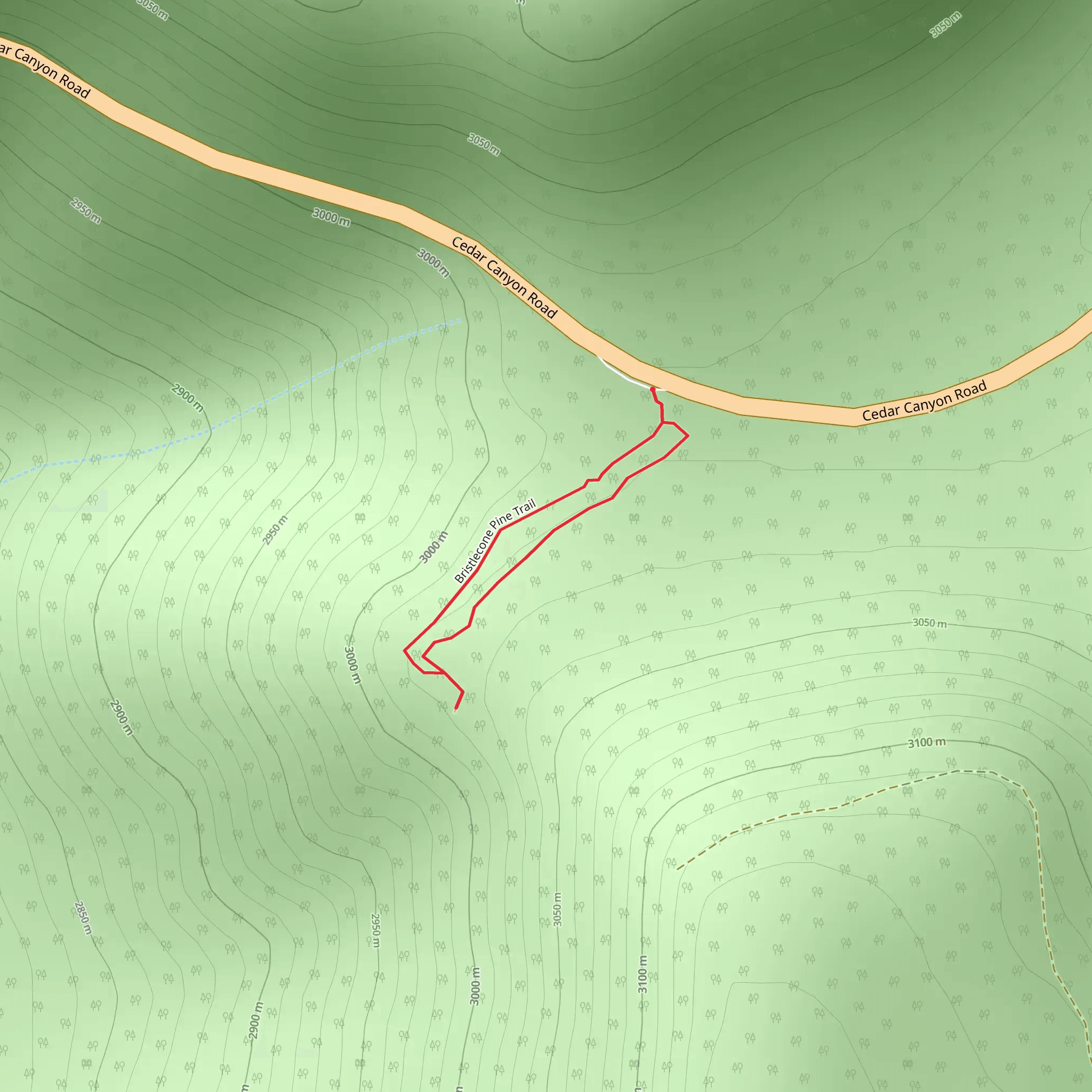 Bristlecone Pine Loop Trail mobile static map
