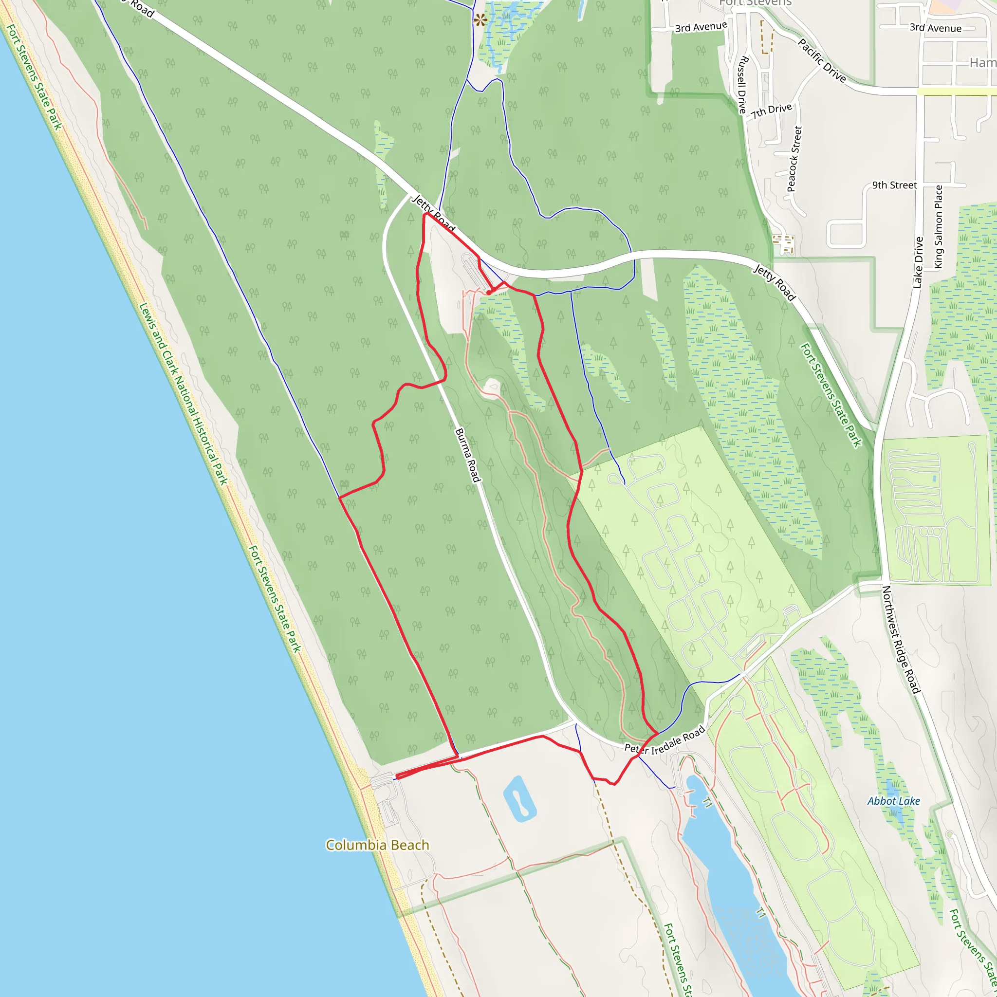 Battery Russell and Crossover Road Loop mobile static map
