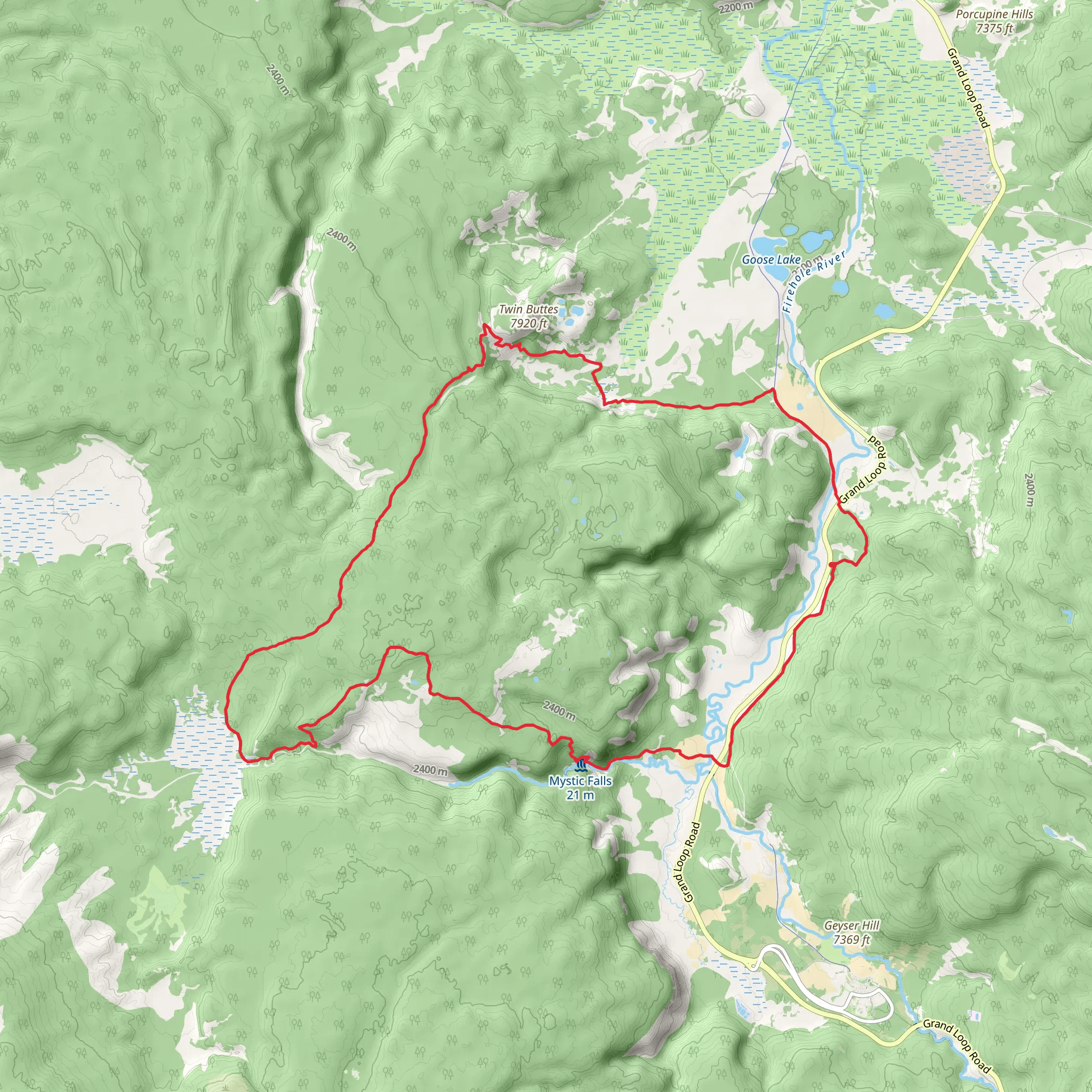 Powerline, Fairy Creek and Fairy Falls Loop Trail mobile static map
