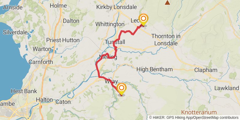Lancashire's Northern Loop Walk stage 6 Map