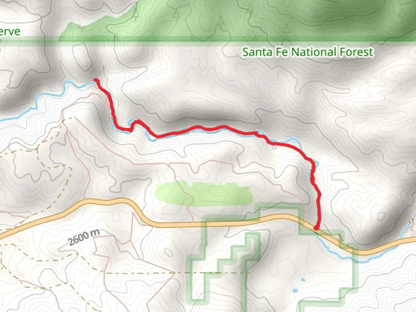 An image depicting the trail East Fork Jemez River and its surrounding area.