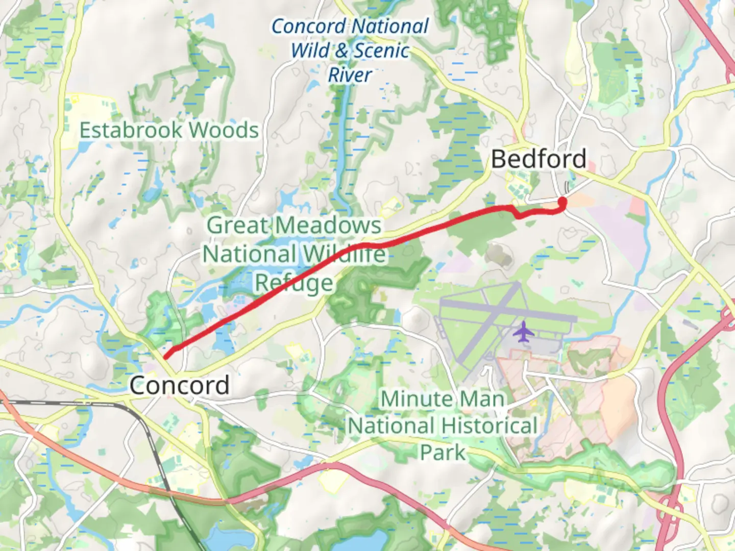 An image depicting the trail Poplar Hill via Reformatory Branch Trail and its surrounding area.