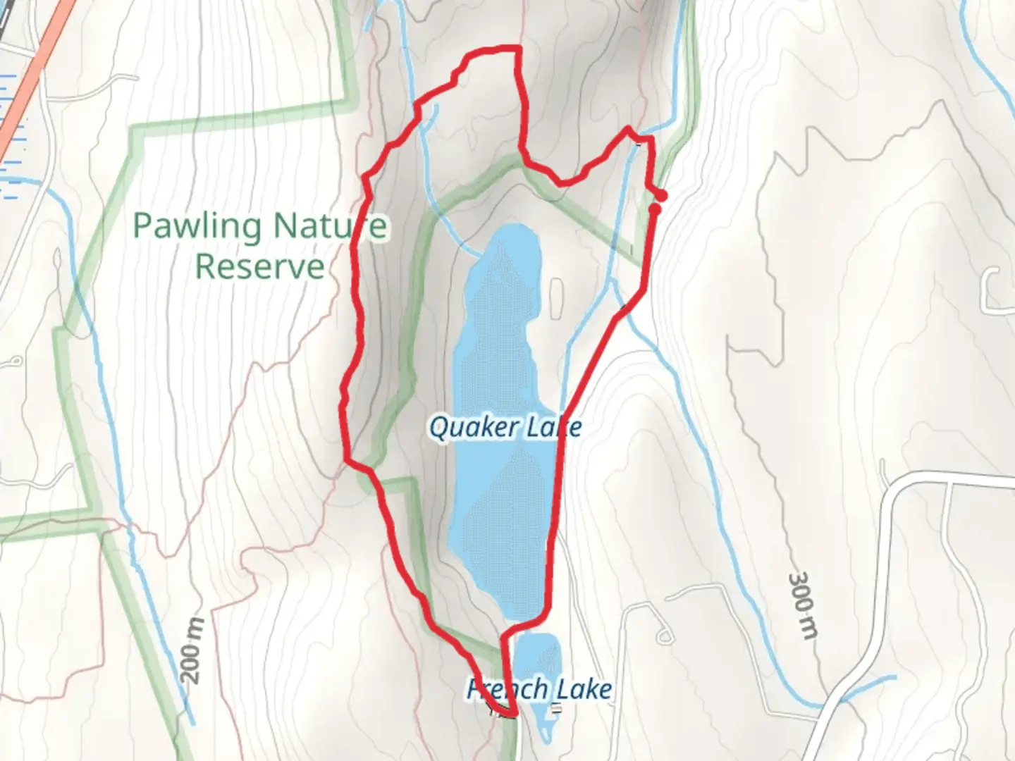 An image depicting the trail Quaker Lake Loop and its surrounding area.