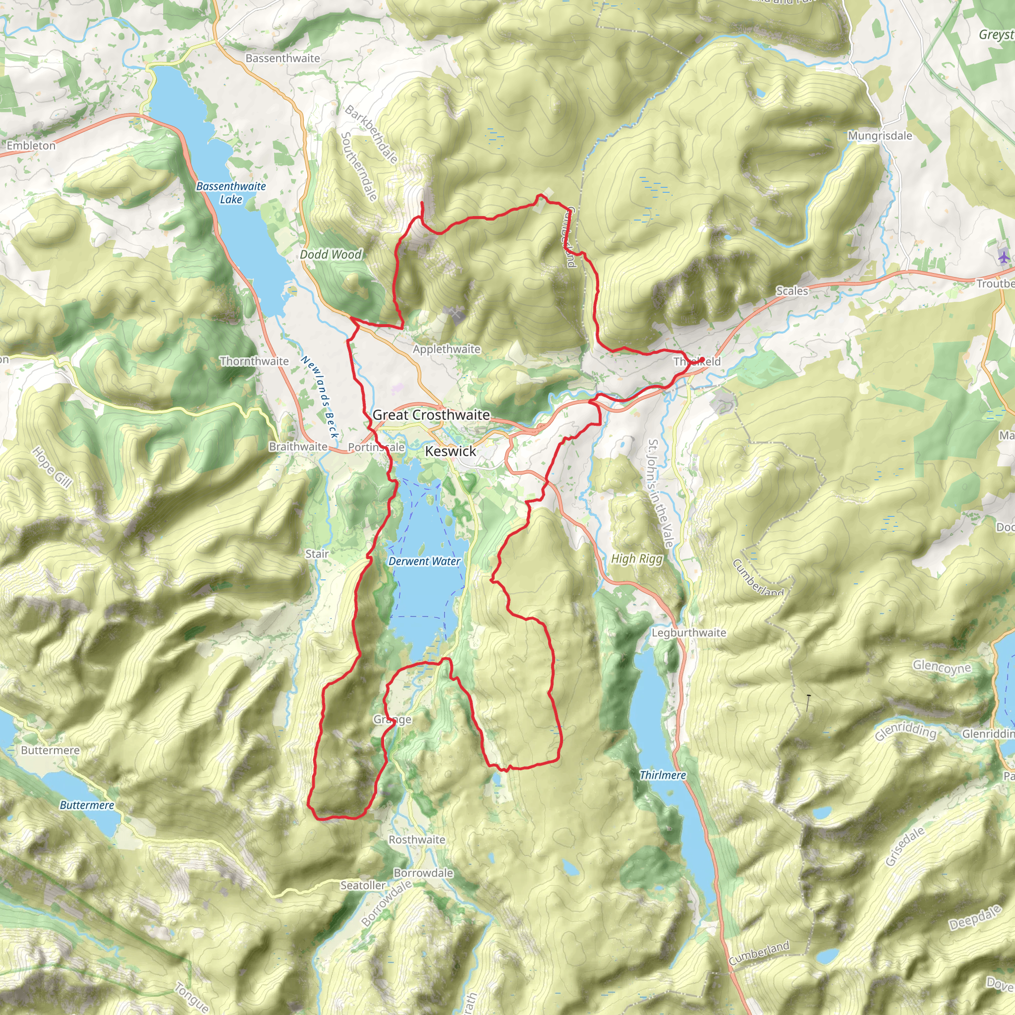Threlkeld Loop mobile static map