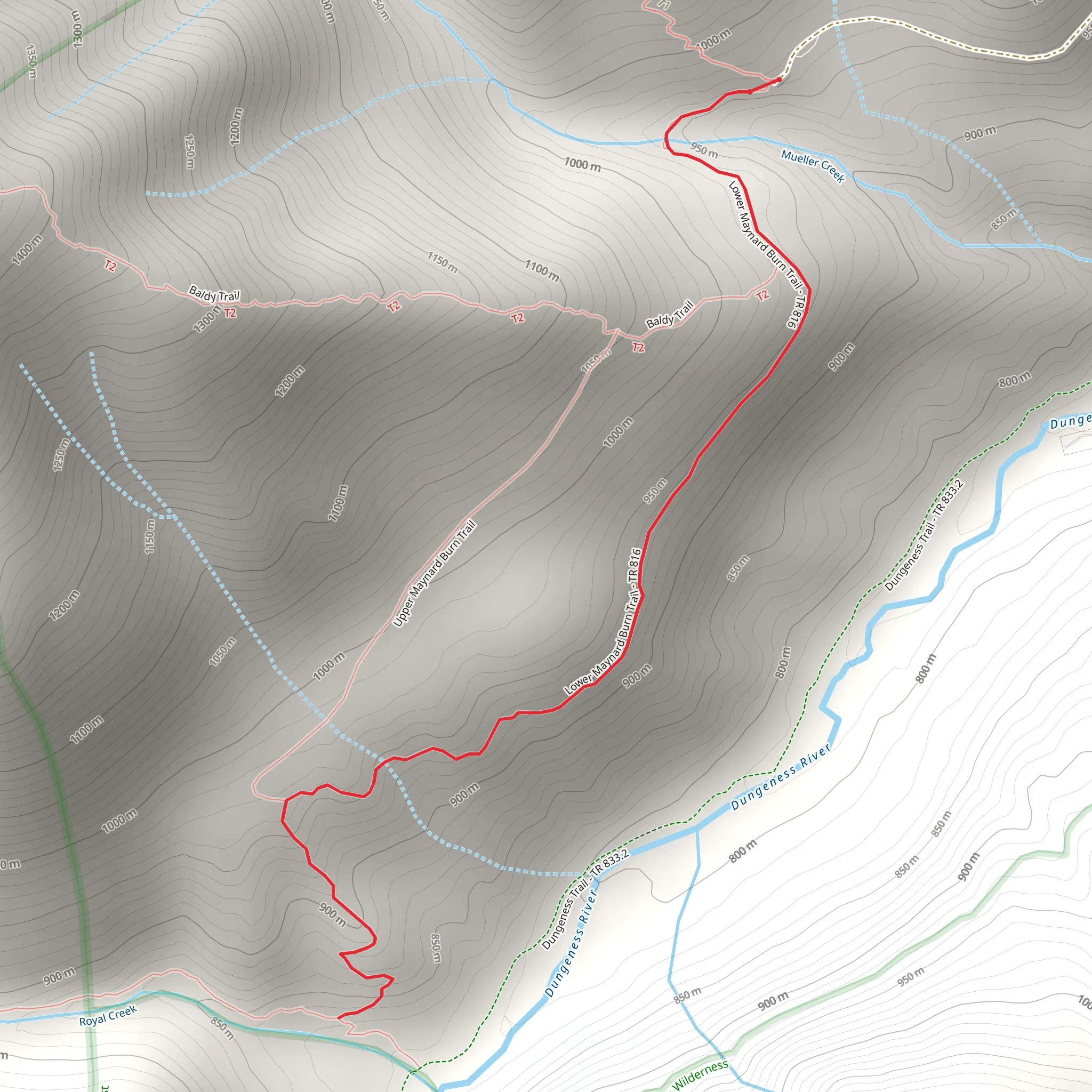Lower Maynard Burn Trail mobile static map
