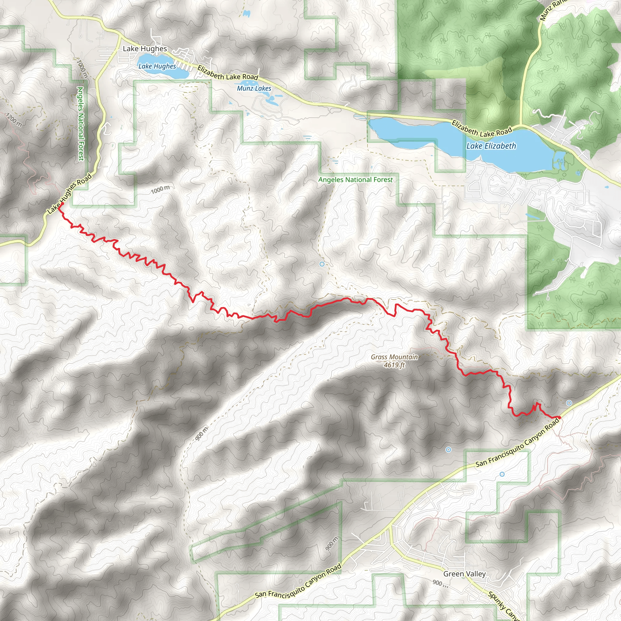 San Fran to Lake Hughes via Pacific Crest Trail mobile static map