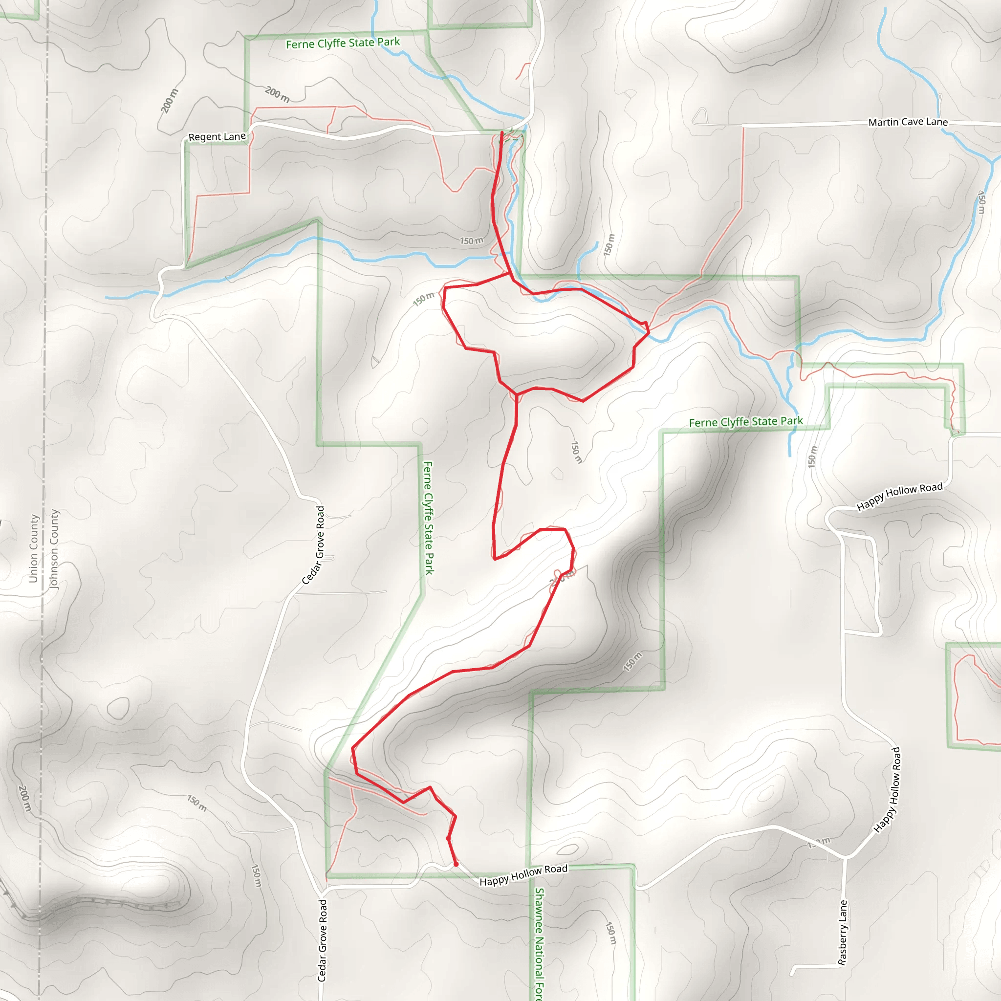 Cedar Bluff and River to River Trail mobile static map